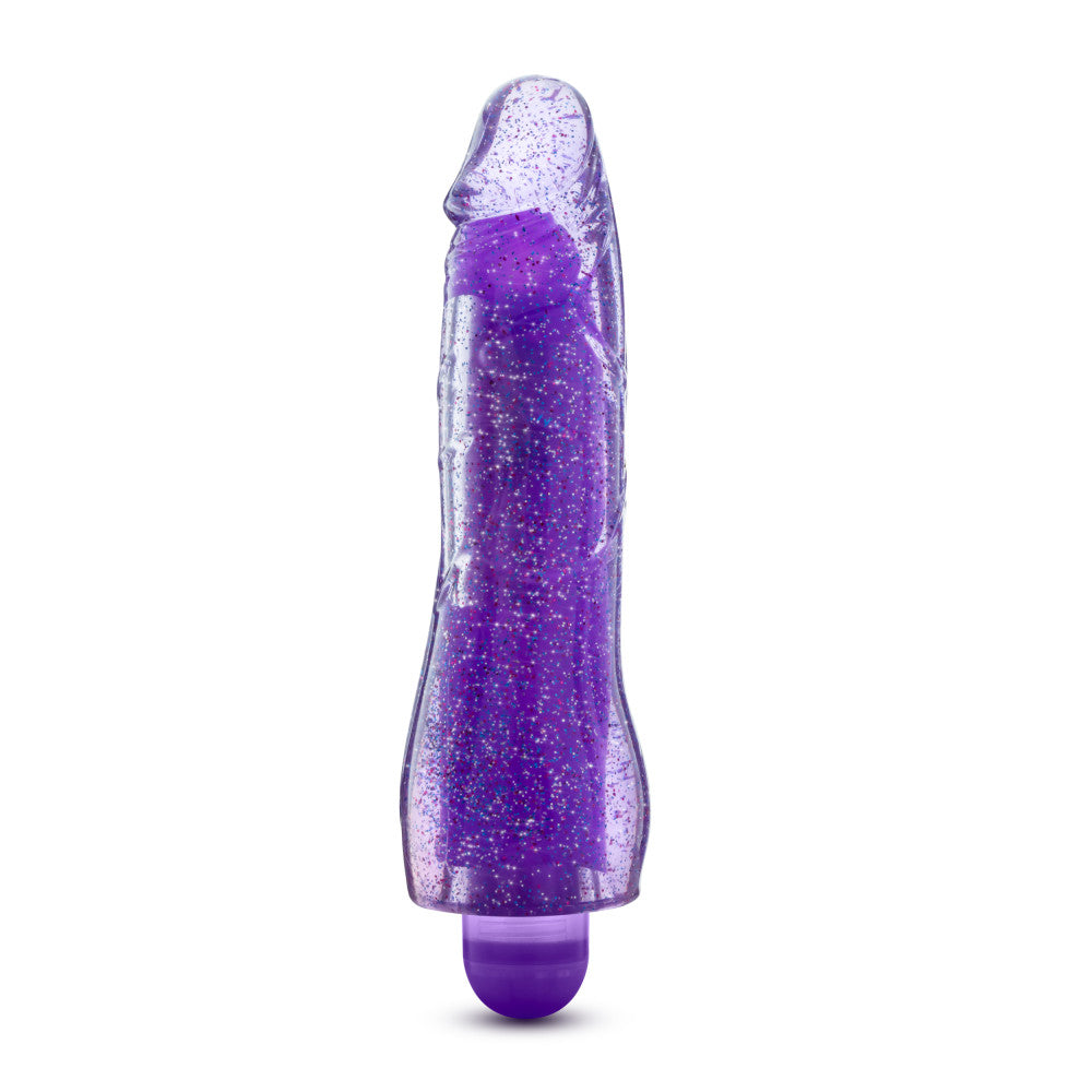 Glow Dicks By Blush® | Molly Glitter Realistic Purple 8-Inch Long Vibrating Dildo、mySite、bottomscart