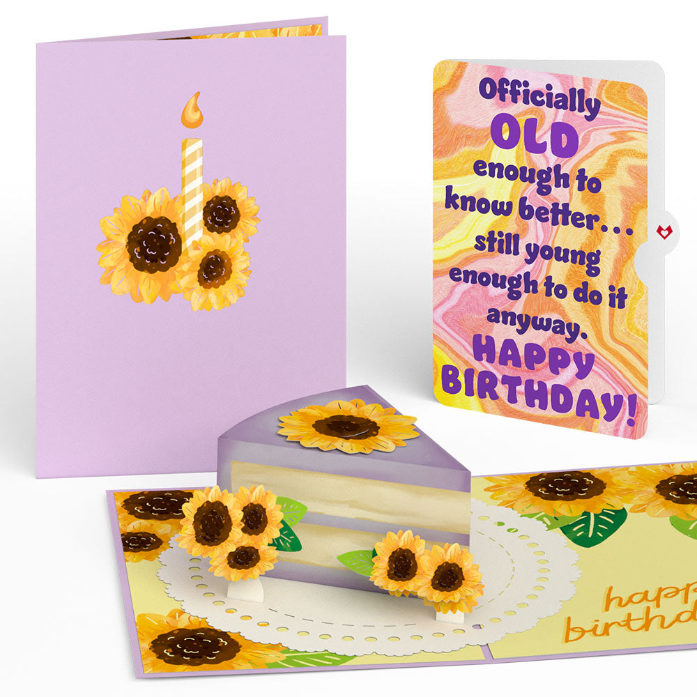 Sunflower Birthday Cake Slice Pop-Up Card and Sentiment Set、mySite、solidvoid