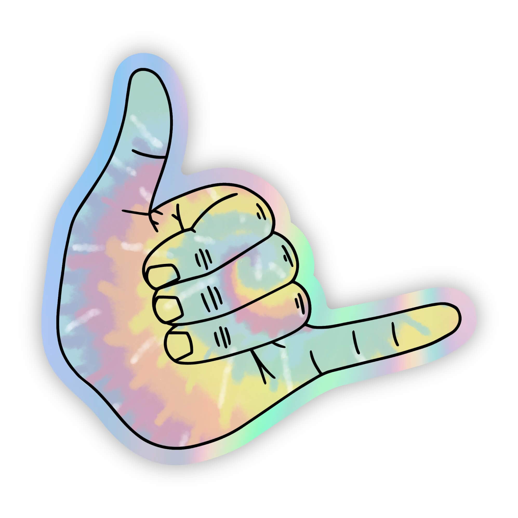  Hang Loose Holographic Tie Dye Sticker、mySite、ghnorth