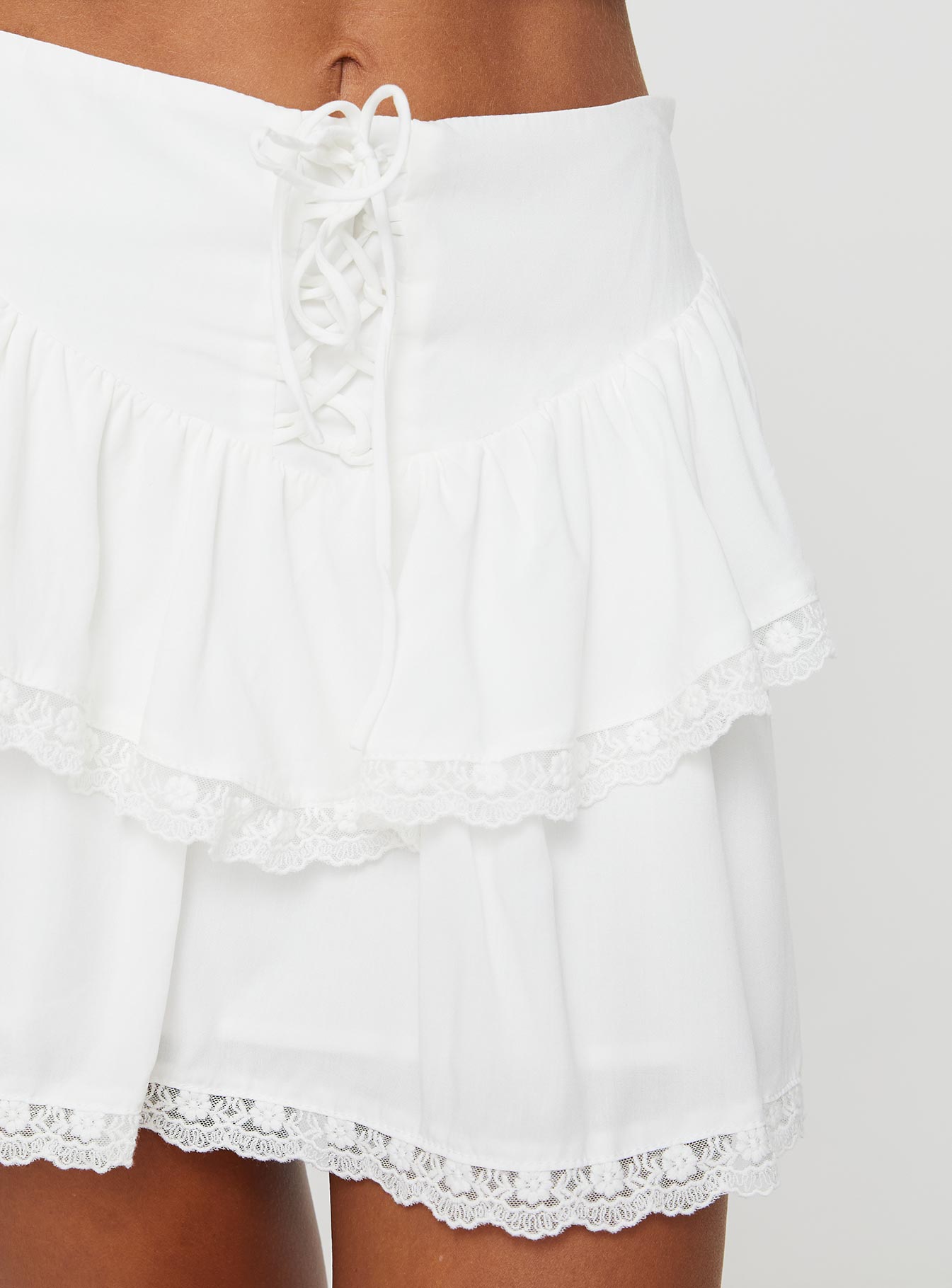 Capshaw Mini Skirt White、mySite、solidvoid