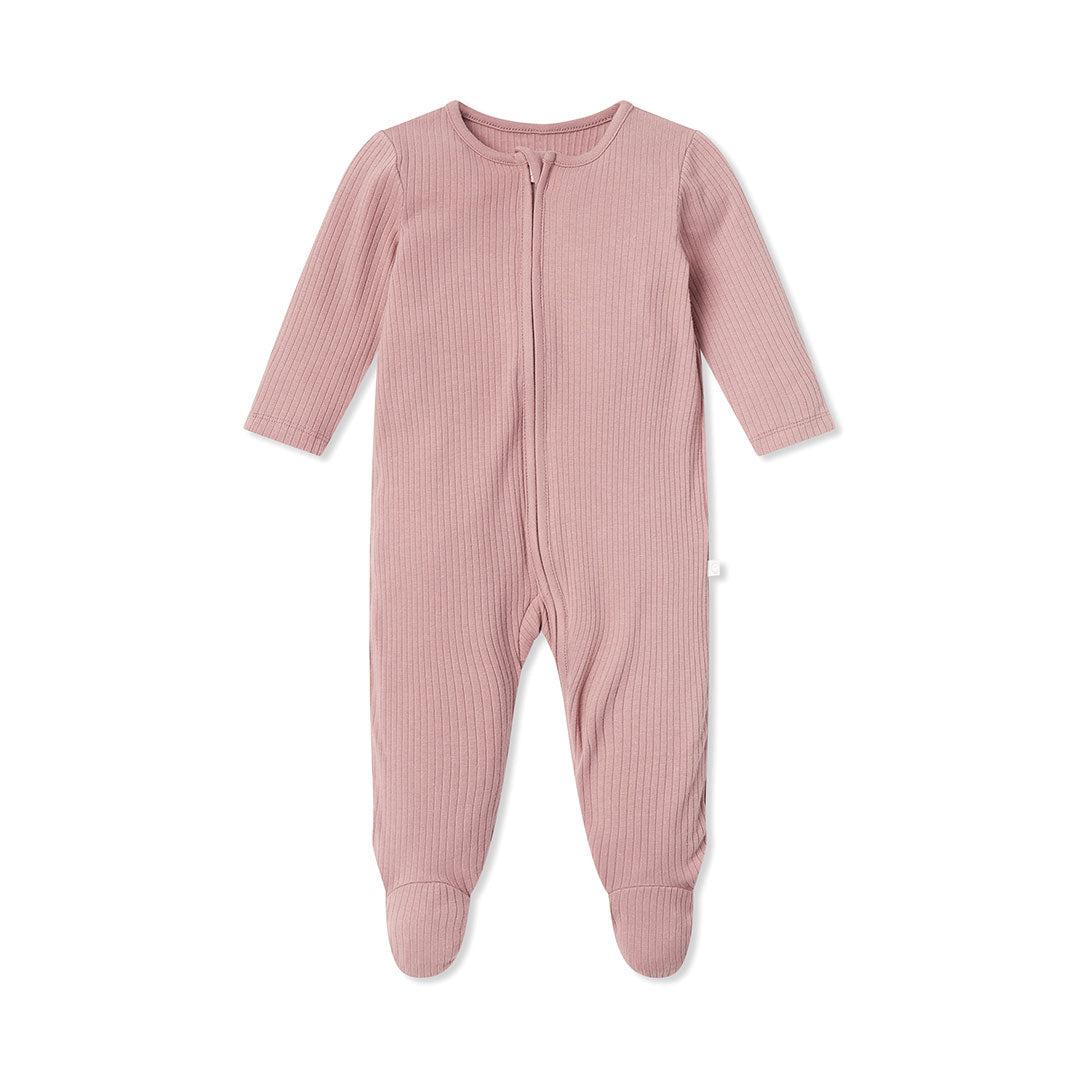  MORI Ribbed Two Way Zip-Up Sleepsuit - Rose、mySite、merchandisen