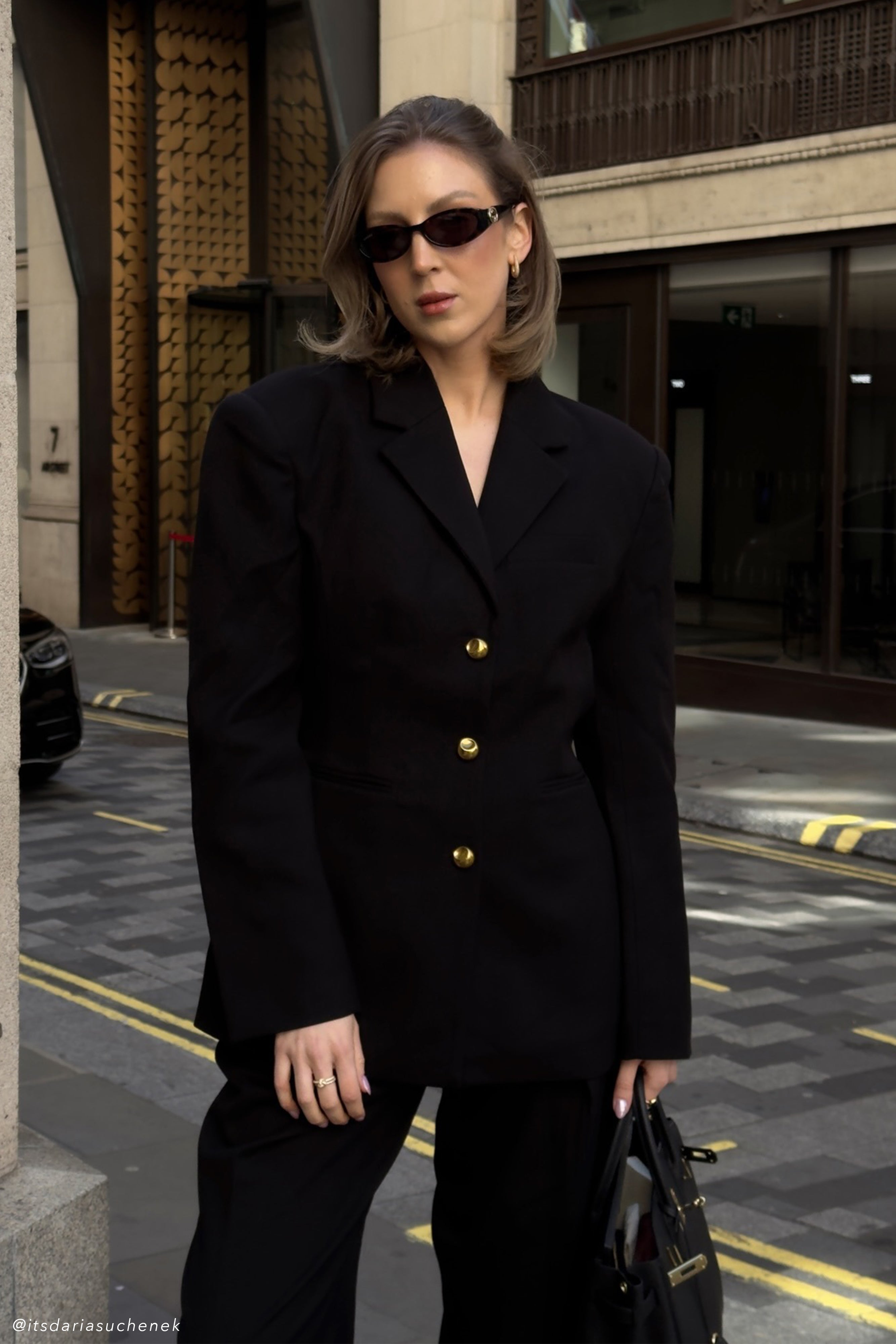 Bellamy Cinched Blazer - Black、mySite、solidvoid