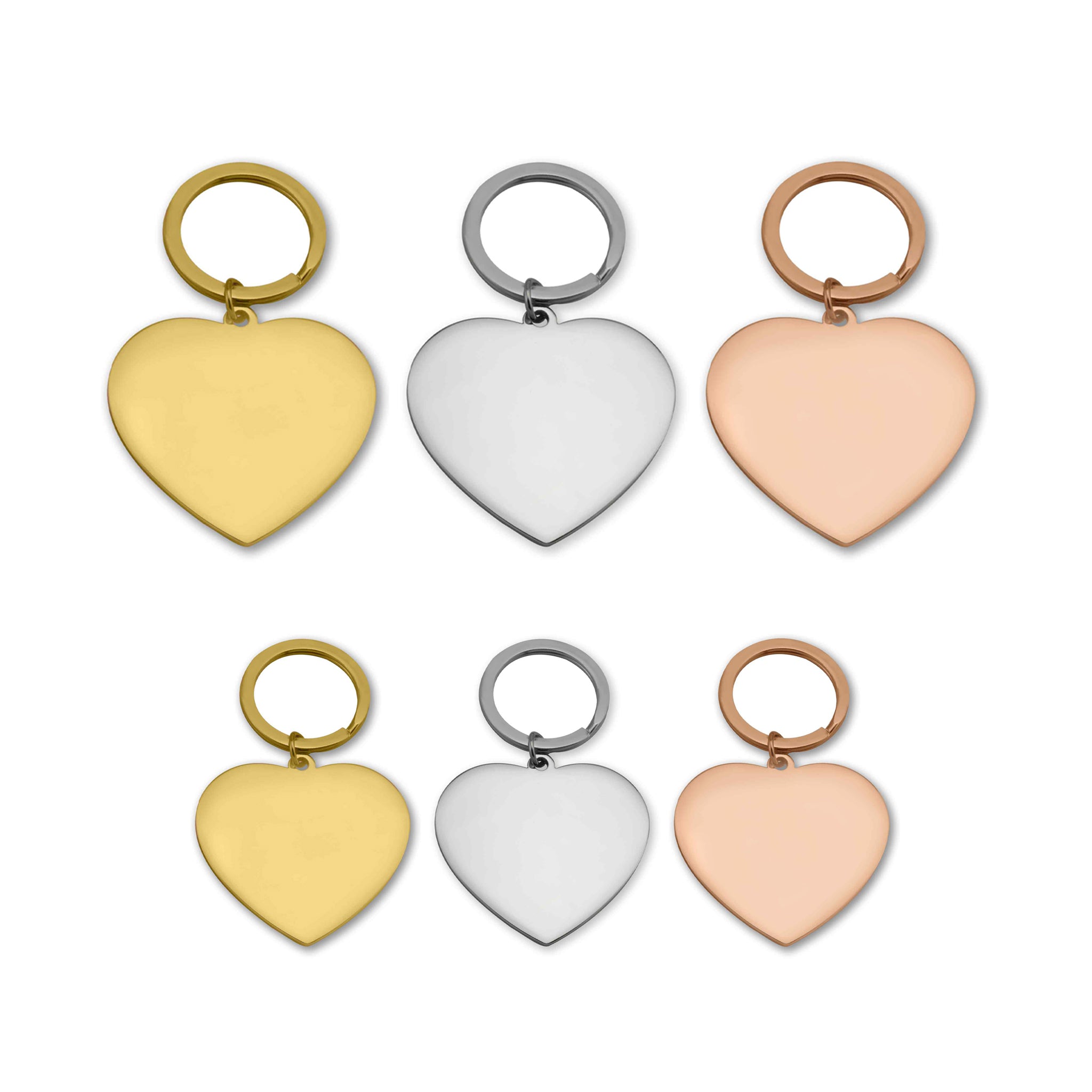 18K Gold PVD Stainless Steel Engravable Heart Keychain / SBB0287、mySite、dreamappss