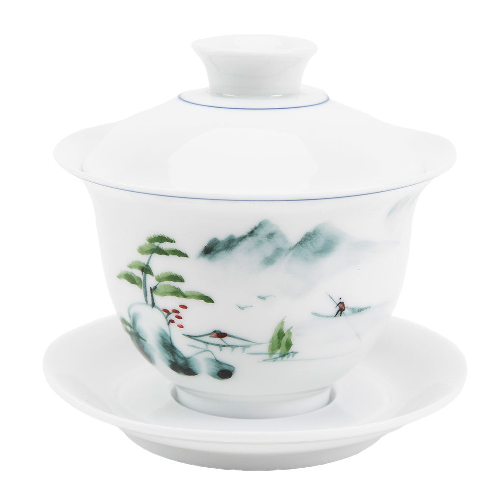 Hand Painted Gaiwan: Sansui Mountain Scene、mySite、topwebapps