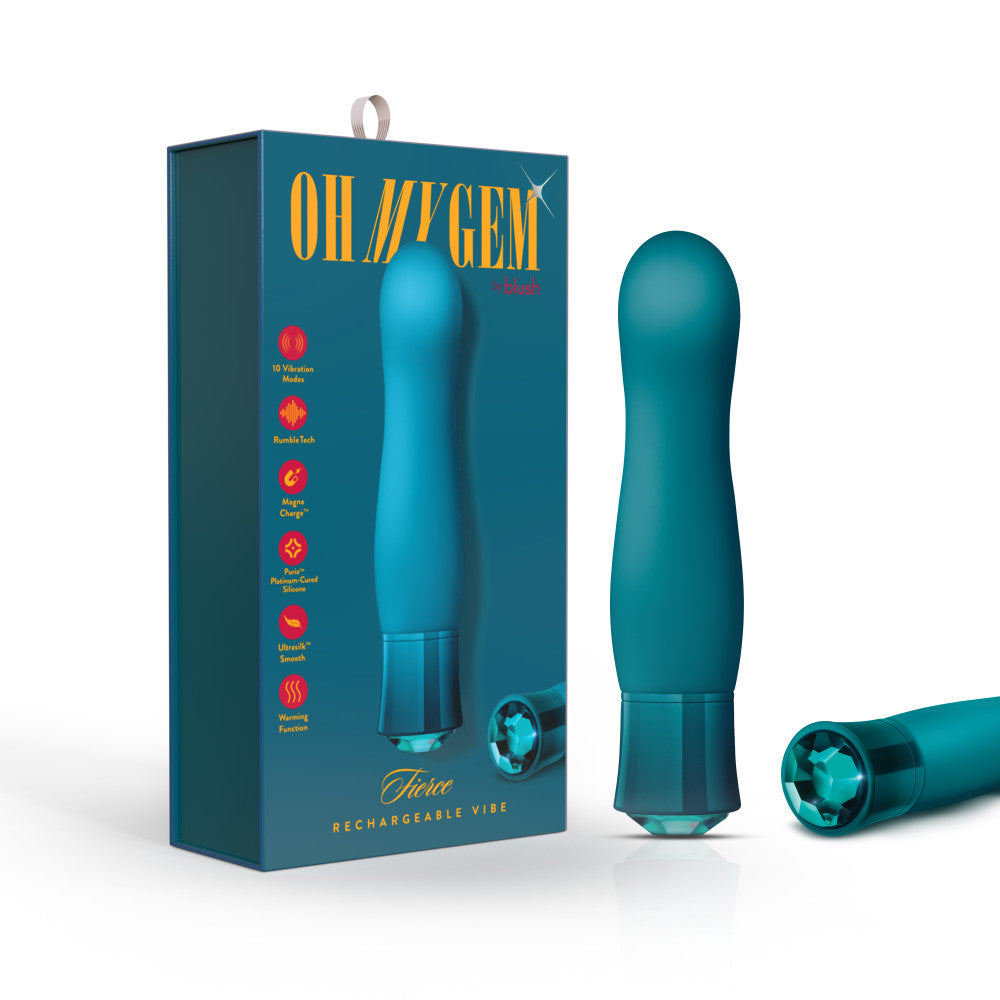 Oh My Gem By Blush® | Fierce: 5.5 Inch Warming G Spot Stimulation Vibrator in Topaz with Powerful RumboTech™ Technology、mySite、bottomscart