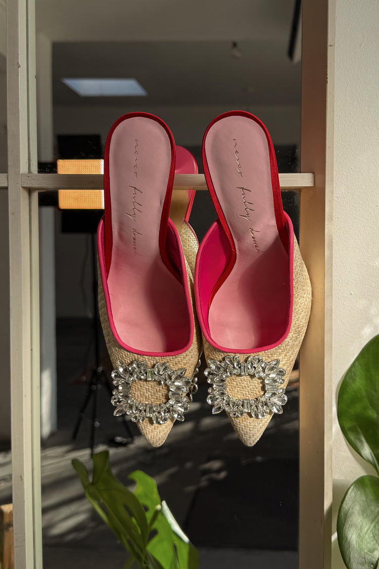 Raffia Buckle City Mules、mySite、solidvoid