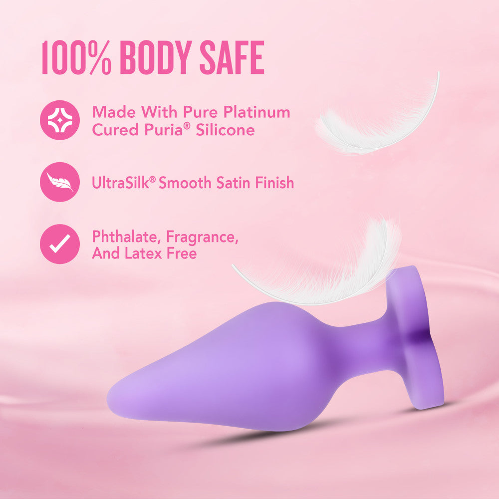 Play With Me By Blush® | Naughtier Candy Heart Fuck Me Purple 4.25-Inch Anal Plug、mySite、bottomscart