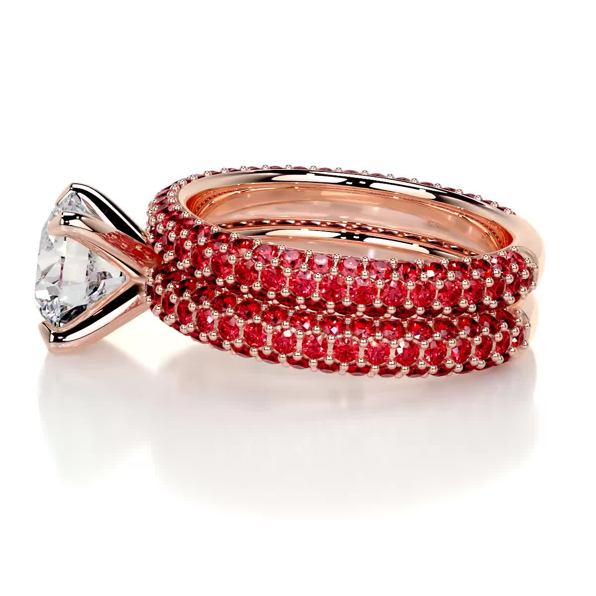 Charlotte Diamond & Gemstones Bridal Set (3.5 Carat) -14K Rose Gold、mySite、hinf8tx79