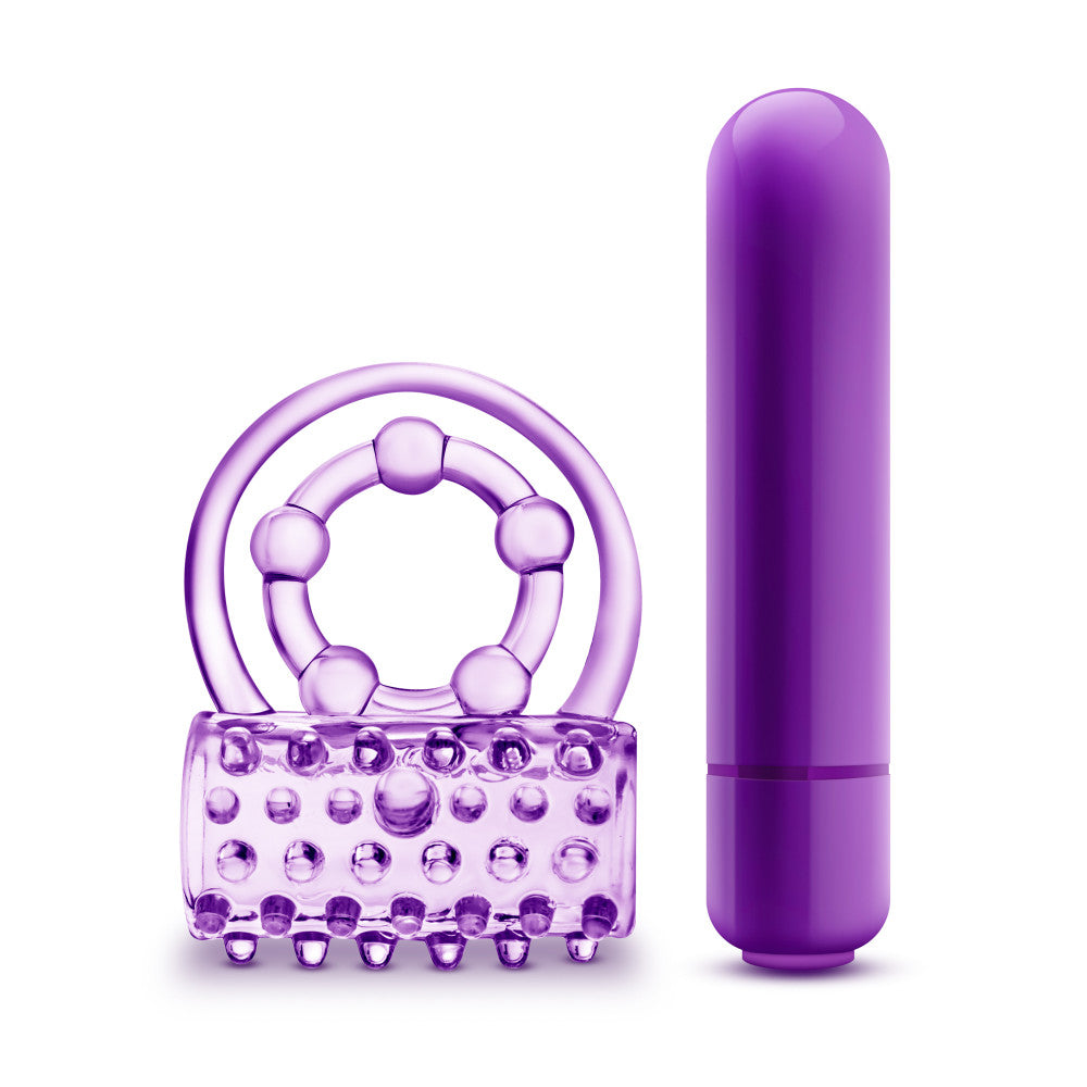 Play With Me By Blush® | The Player: Purple Vibrating Double Strap Penis Ring、mySite、bottomscart