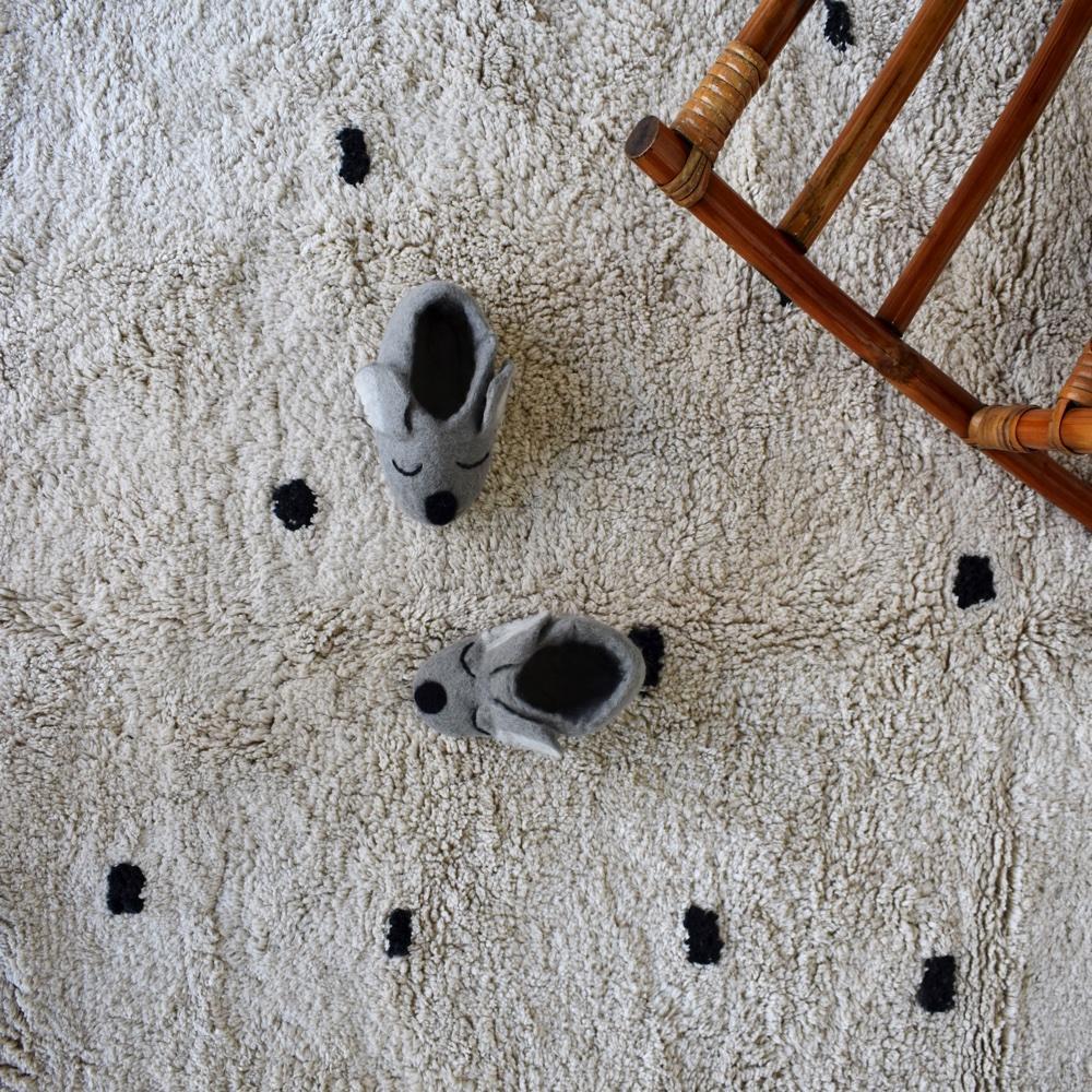 Cotton Berber Going Dotty Black Washable Area Rug、mySite、gigharbornorthrealestate
