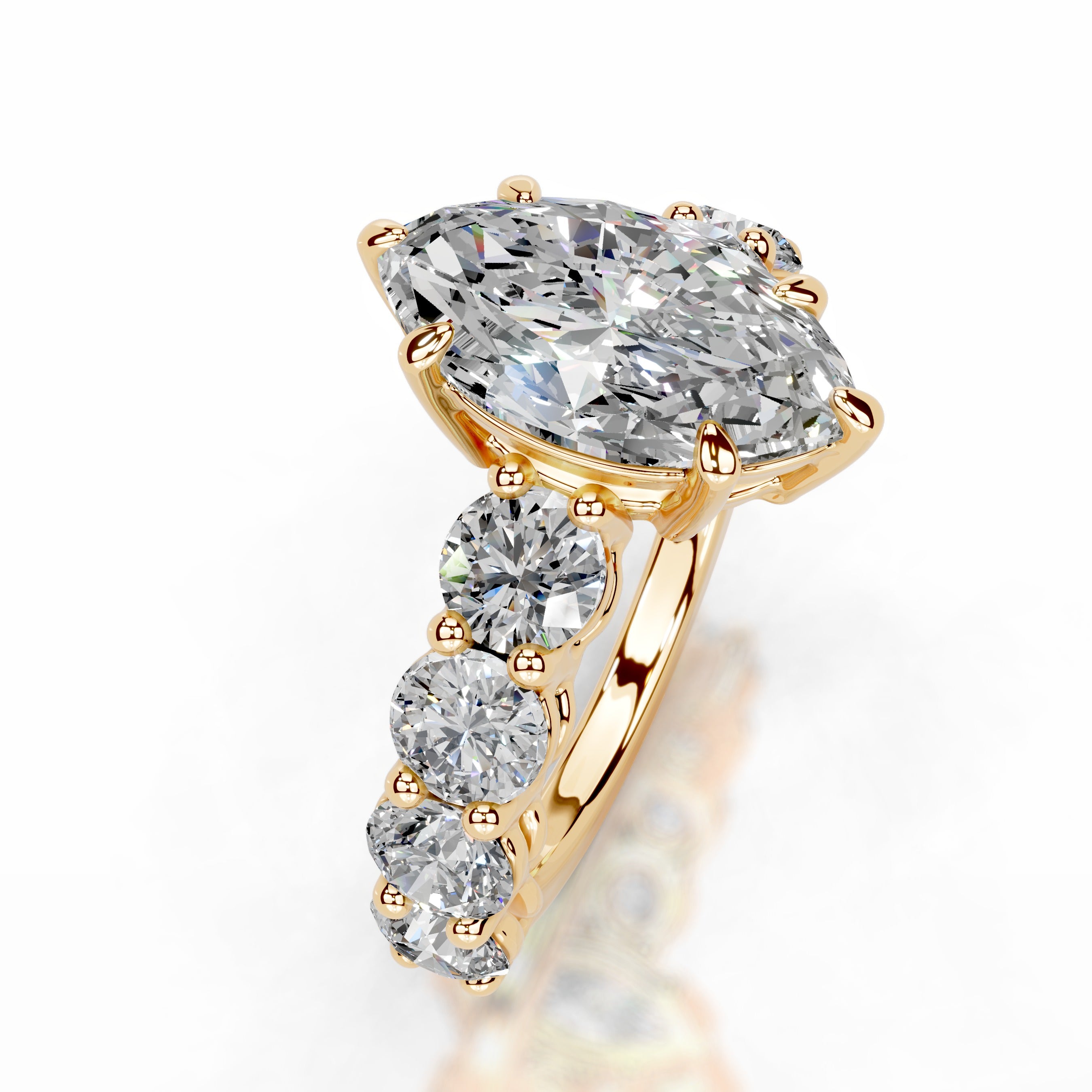 Odin Moissanite & Diamond Ring - 18K Yellow Gold、mySite、hinf8tx79