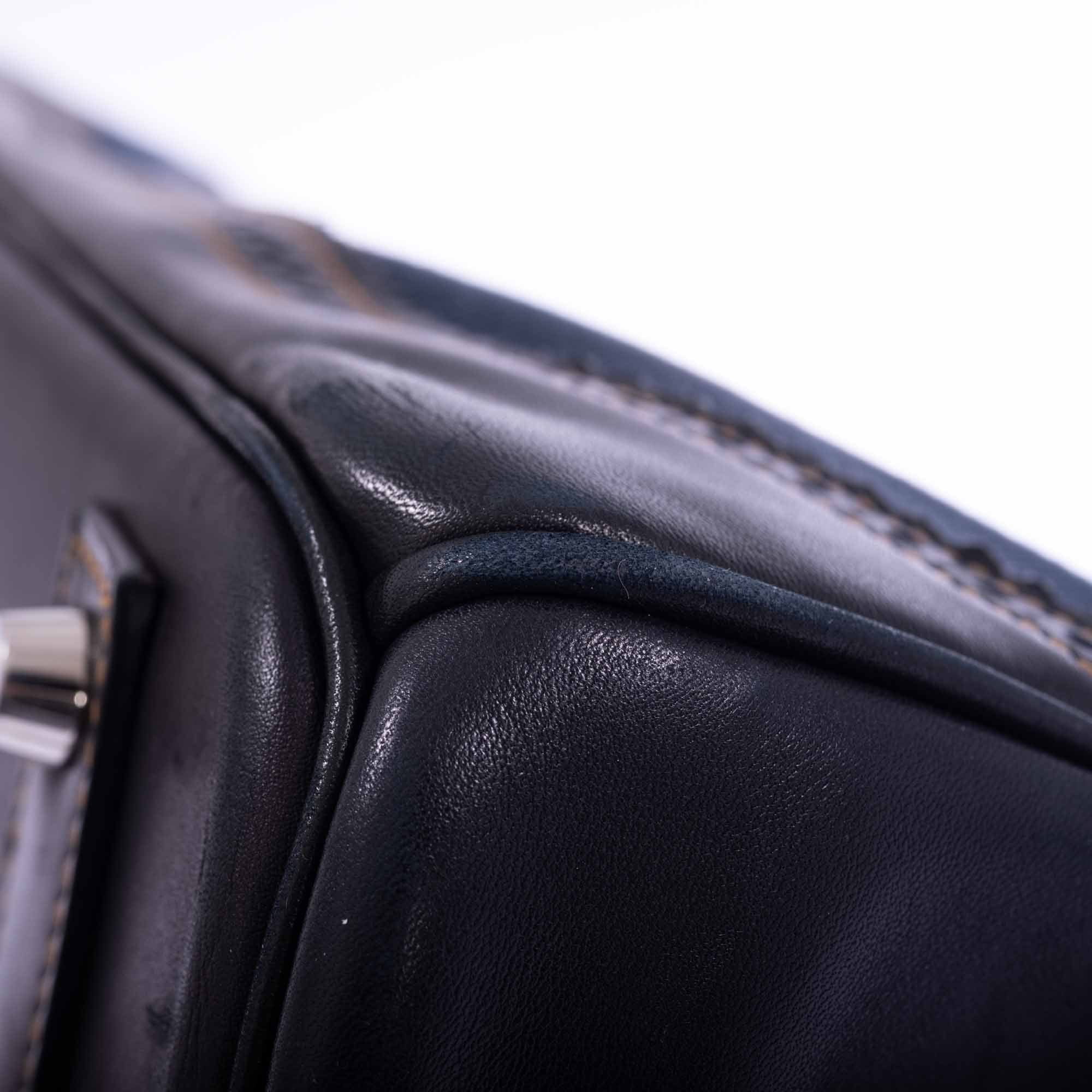 Hermès Ghillies Birkin 40 Indigo Denim and Black Tadelakt Brushed Palladium Hardware、mySite、garminoutage.com