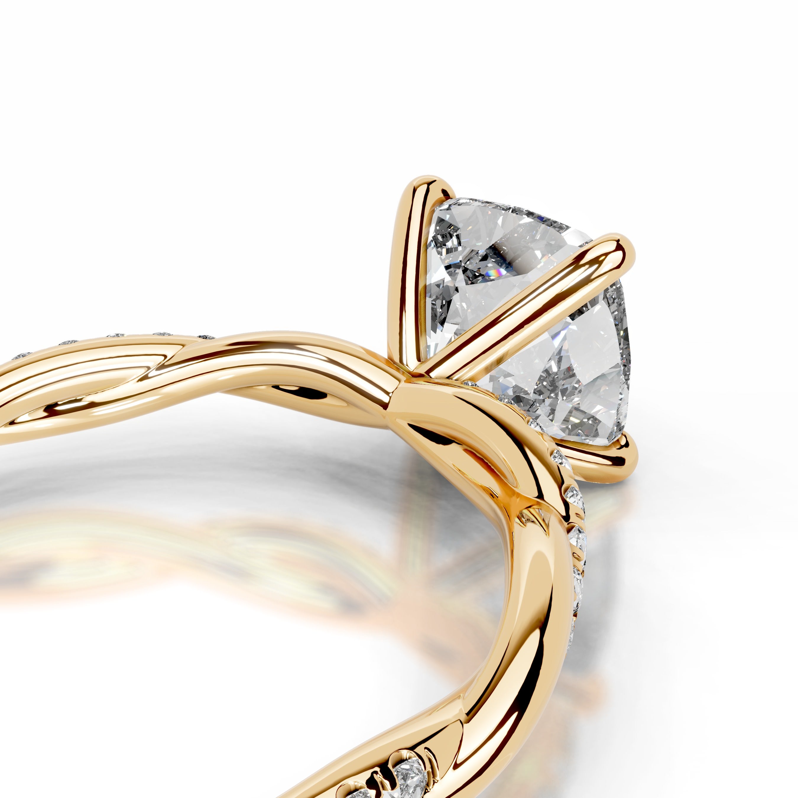 Crystal Lab Grown Diamond Ring - 18K Yellow Gold、mySite、hinf8tx79