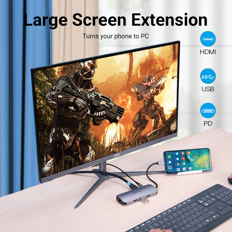 Vention 8-in-1 USB-C Docking Station、mySite、fannypackpong