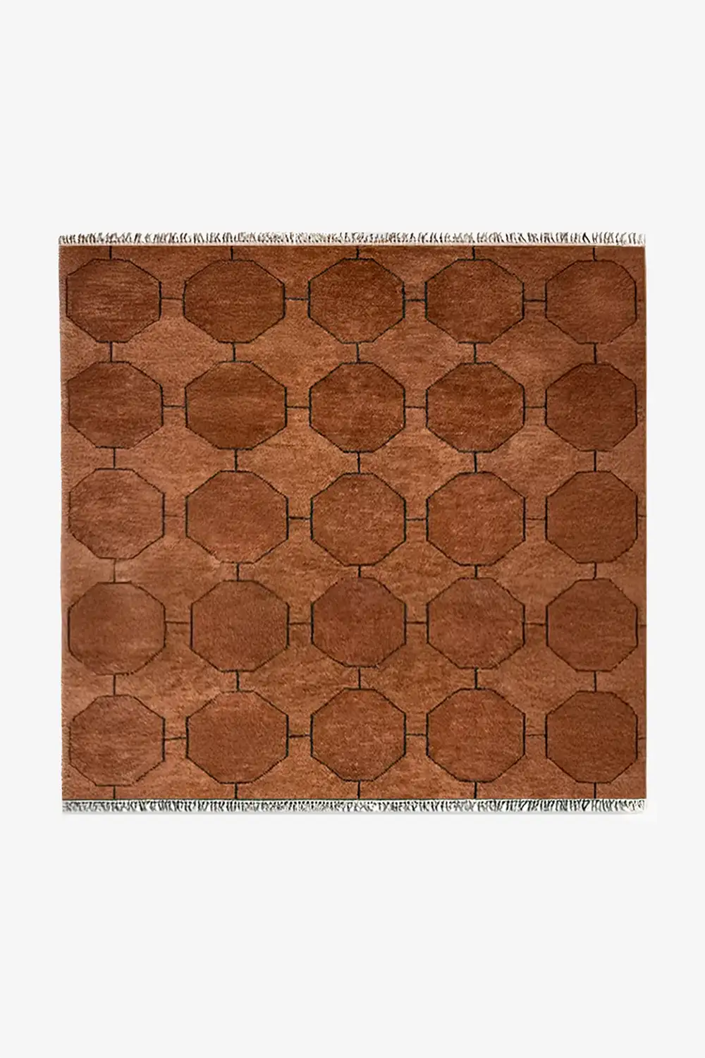 Octagon Link Hand-Knotted Square Wool Rug、mySite、gigharbornorthrealestate