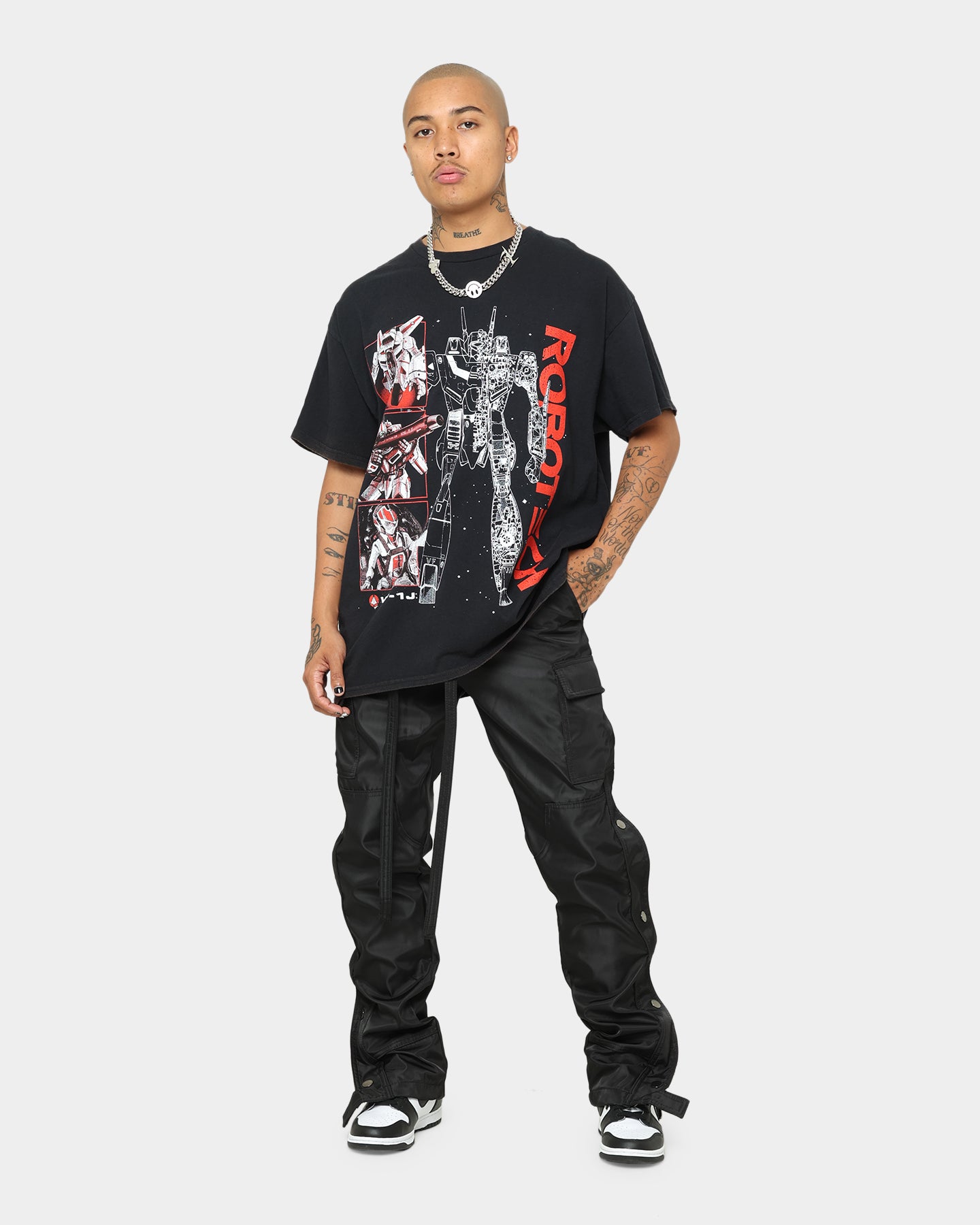 American Thrift X Robotech VFIJ Vintage T-Shirt Washed Black、mySite、zt4zffjzw