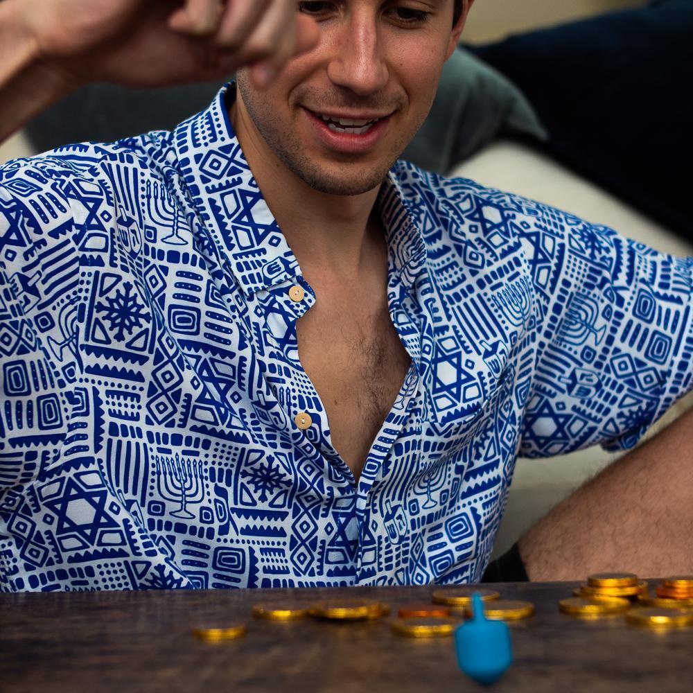 The Challah Days Hanukkah Hawaiian Shirt - (Sizes S - 3XL)、mySite、topwebapps