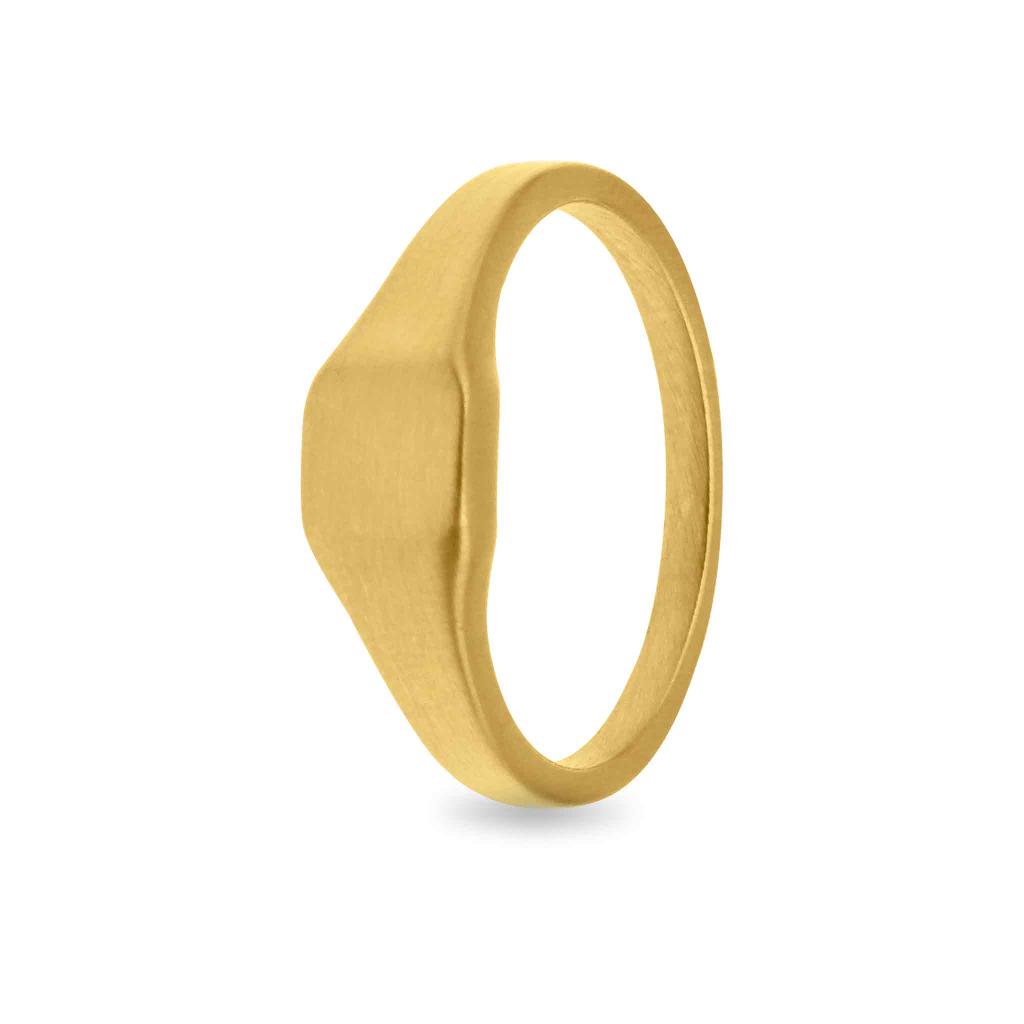 18K Gold PVD Stainless Steel Blank Engravable Square Signet Ring / ESR0001、mySite、dreamappss