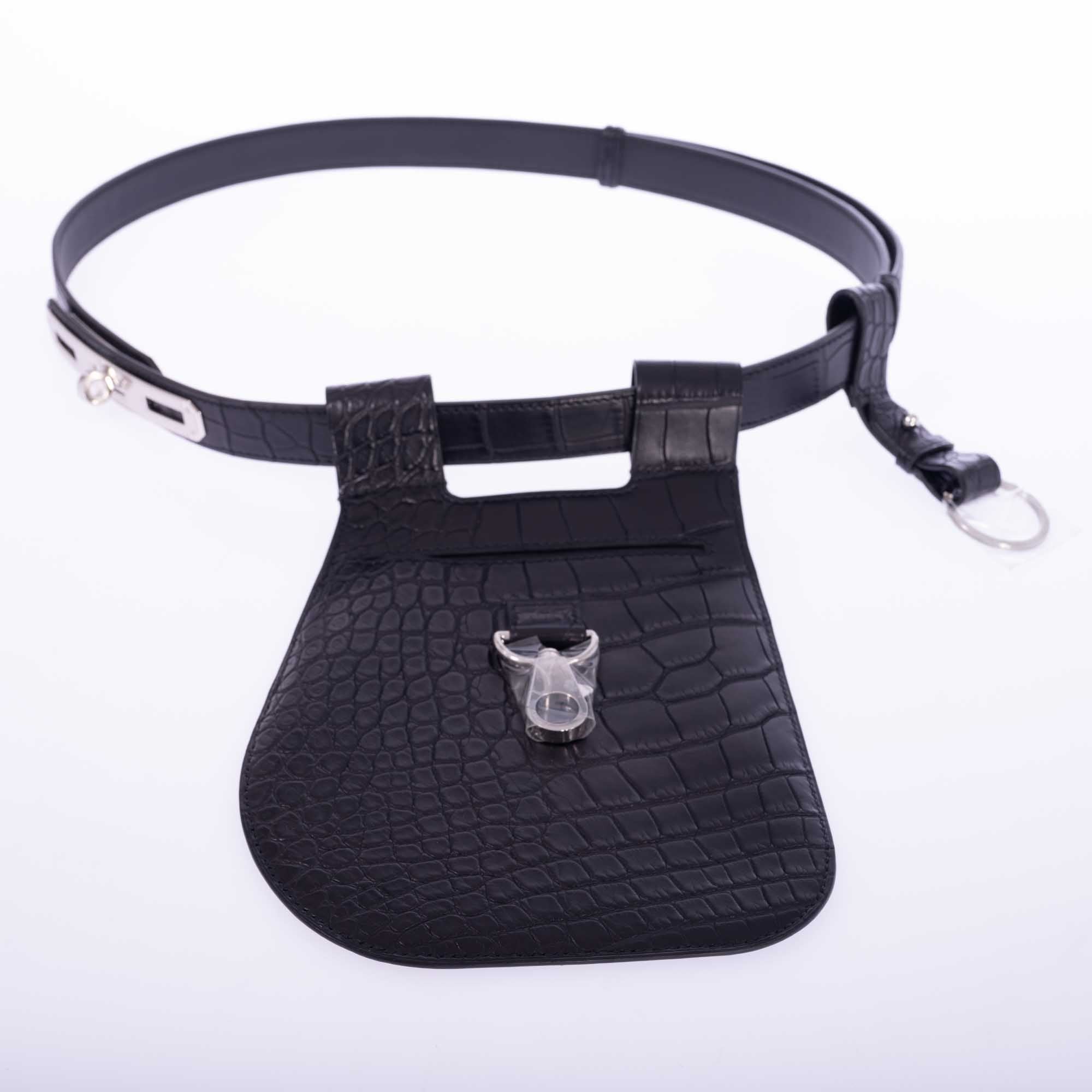 Hermès O'Kelly Move 24 Belt Black Alligator Palladium Hardware、mySite、garminoutage.com