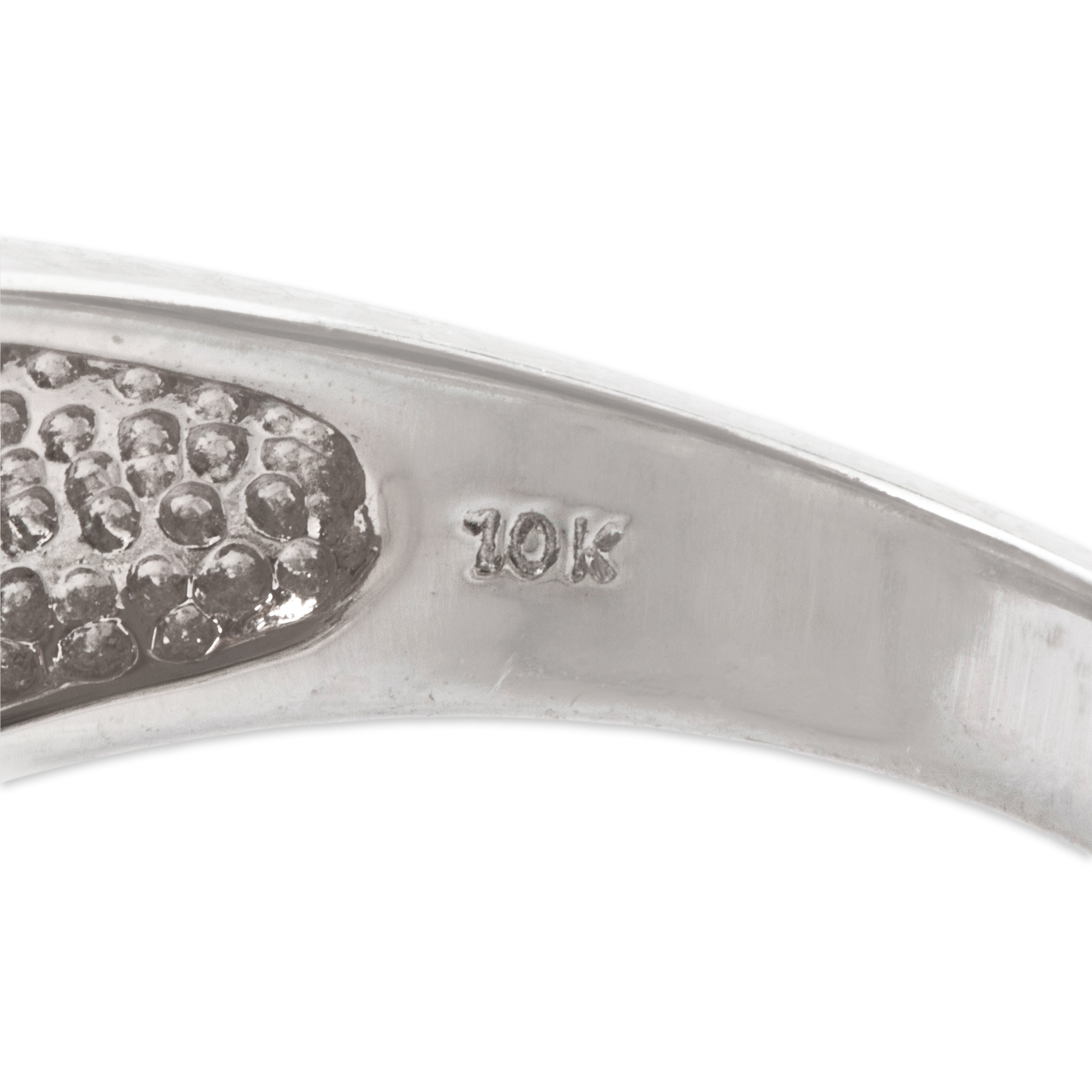 Vintage 10k White Gold 1cttw Garnet Diamond Wavy Line Band Ring 6.75、mySite、hinf8tx79