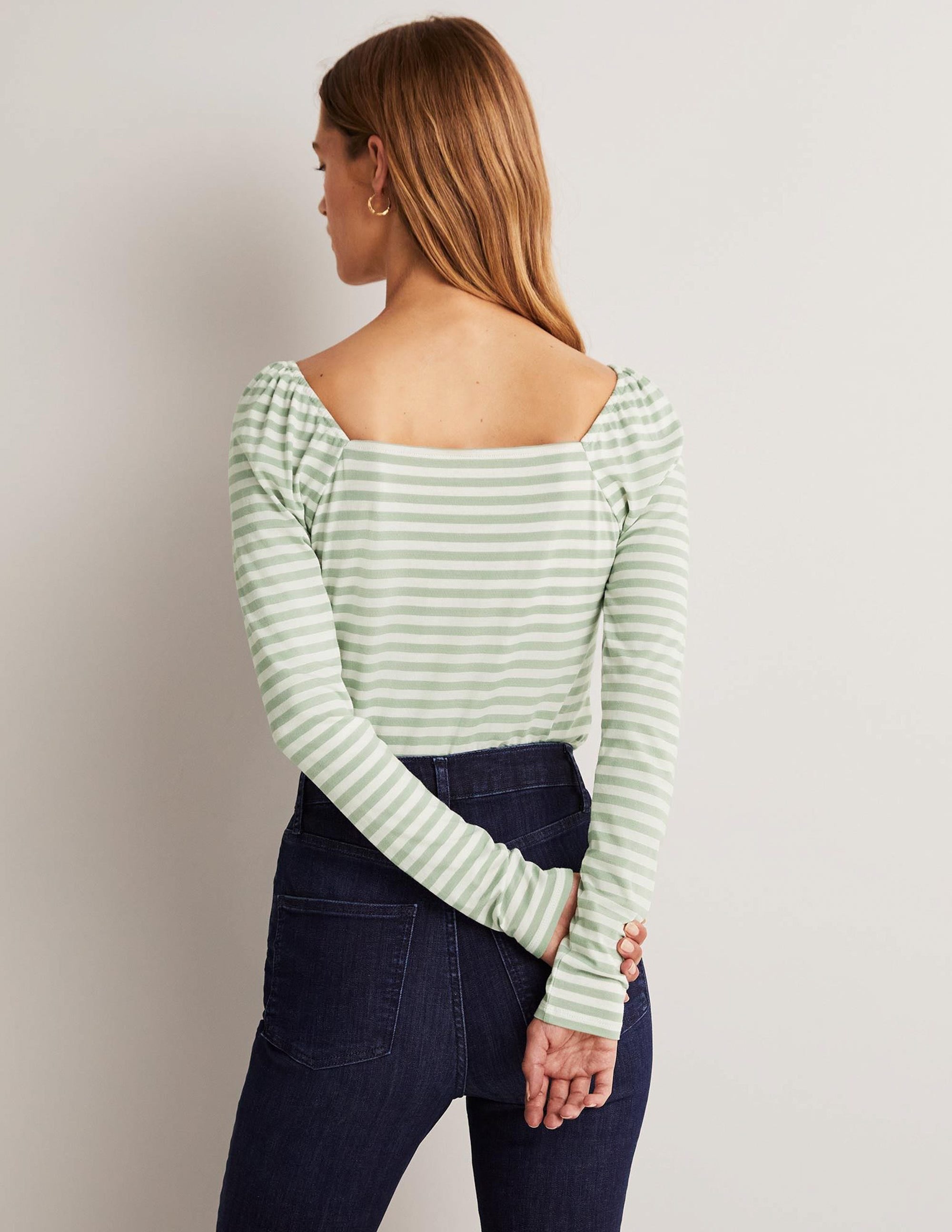  Square Neck Jersey Top-Jadeite Green、mySite、ashleygrahame
