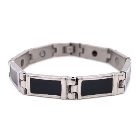 Stainless Steel Black Enamel Magnetic Bracelet / MBS0035、mySite、dreamappss