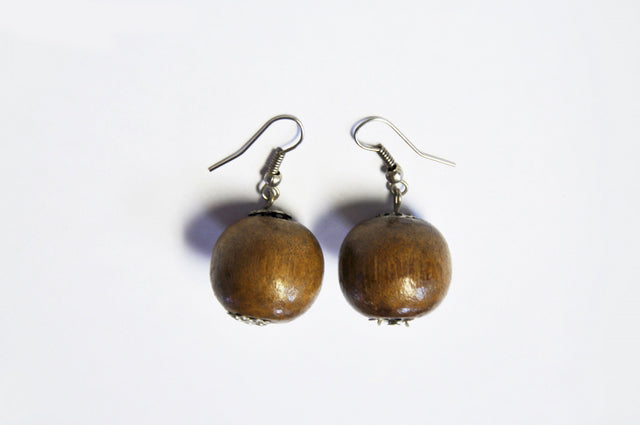 African Wooden Earrings-DPJ098、mySite、solidvoid