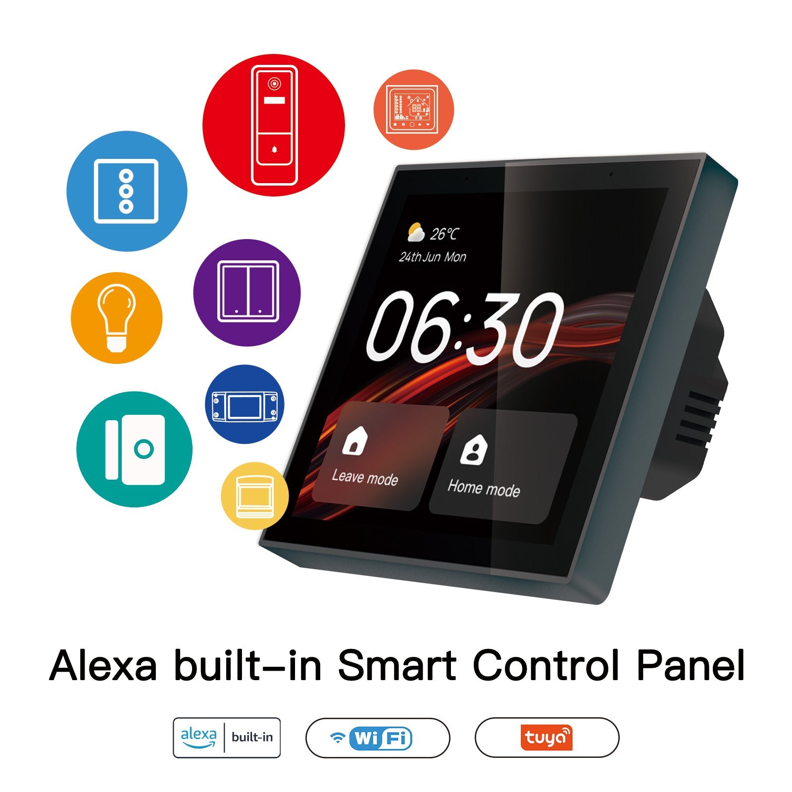 Tuya Wifi Smart Touch Screen Center Control Panel with Voice Control Alexa Built-in ZigBee Gateway Built-in、mySite、fannypackpong