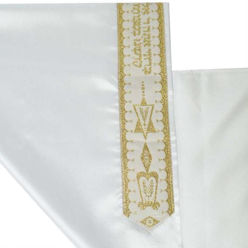 White and Gold Paisley Tallis 13 x 64、mySite、topwebapps