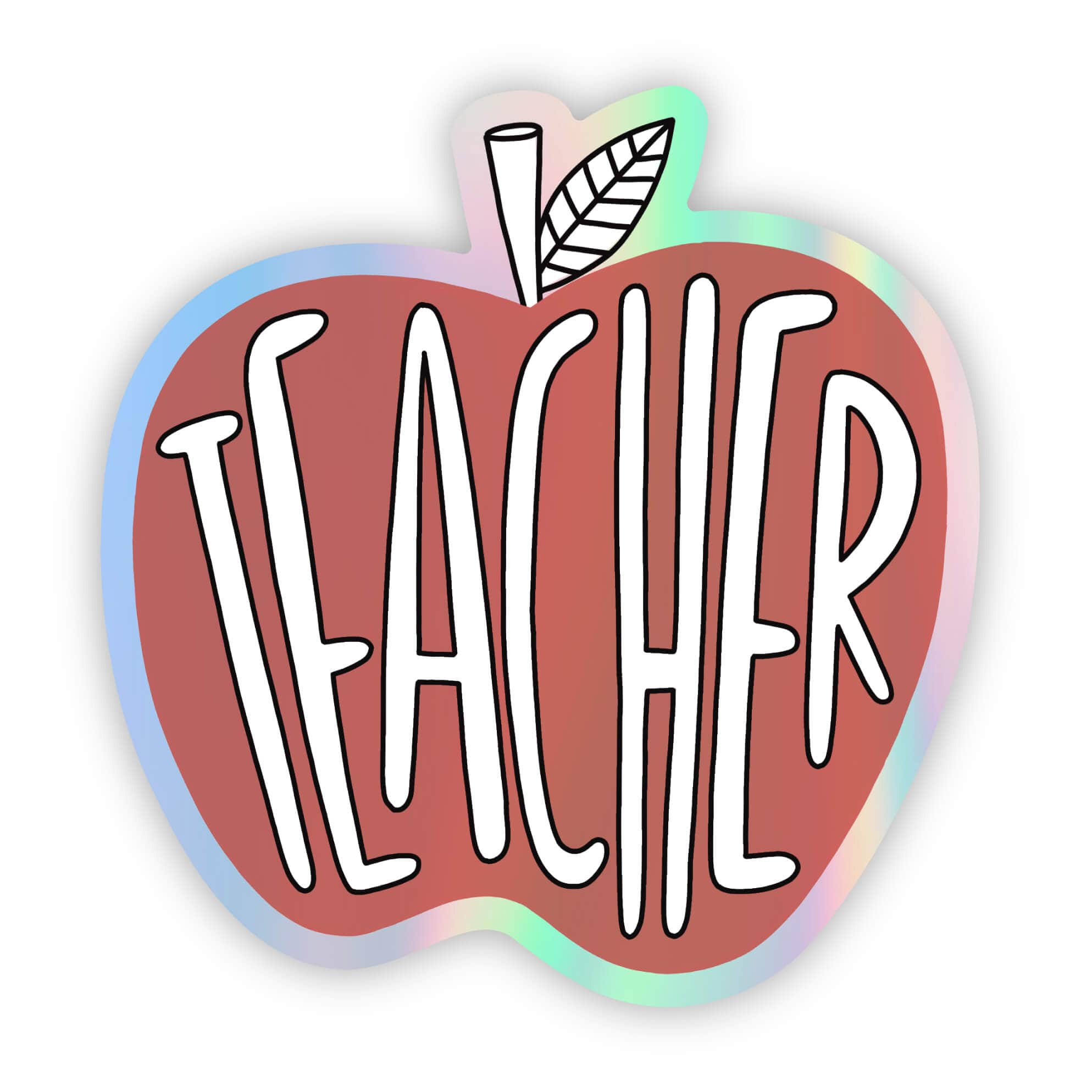  Holographic Teacher Red Apple Sticker、mySite、elrpsem3k