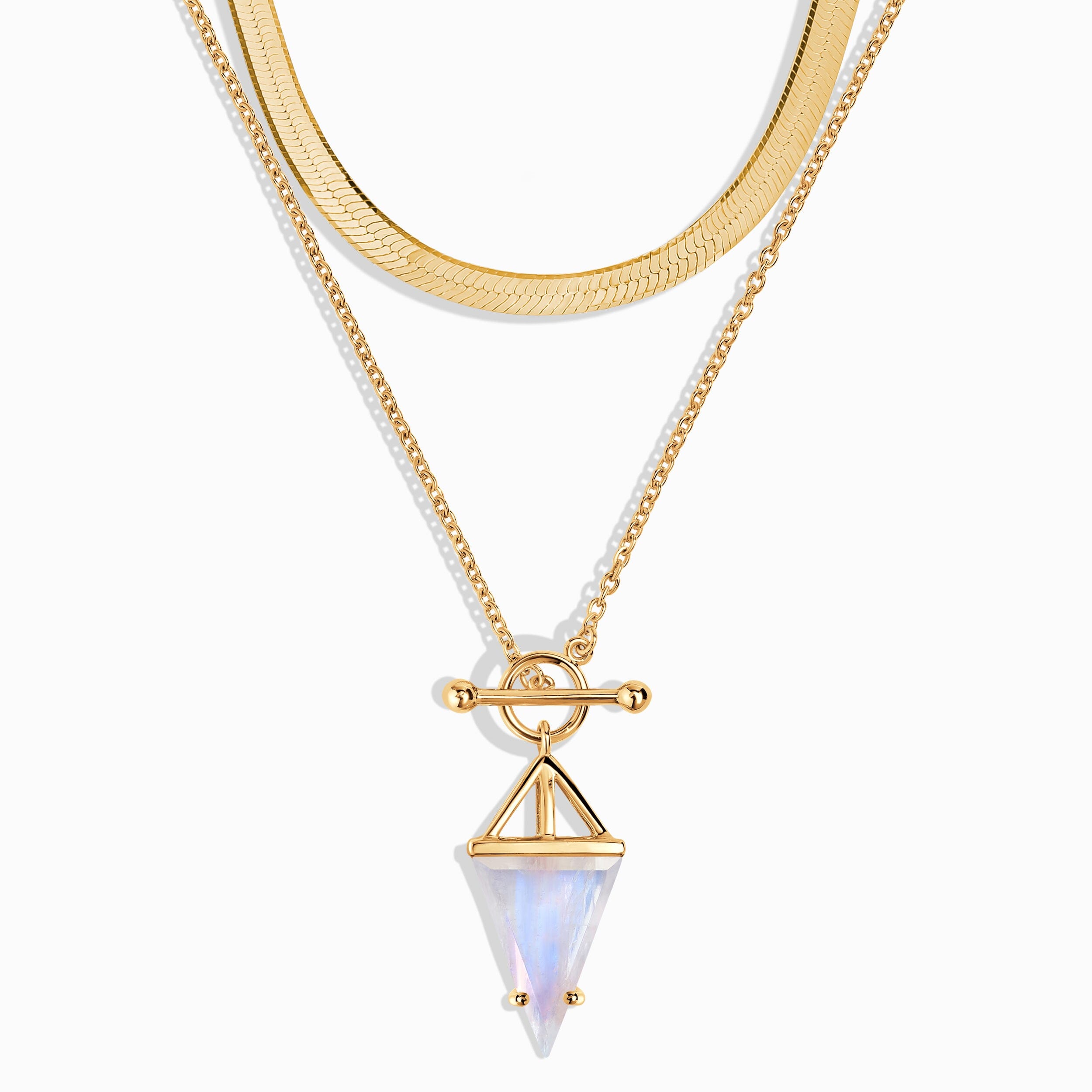 Moonstone Heroine T-Lock Necklace & Herringbone Chain、mySite、hinf8tx79