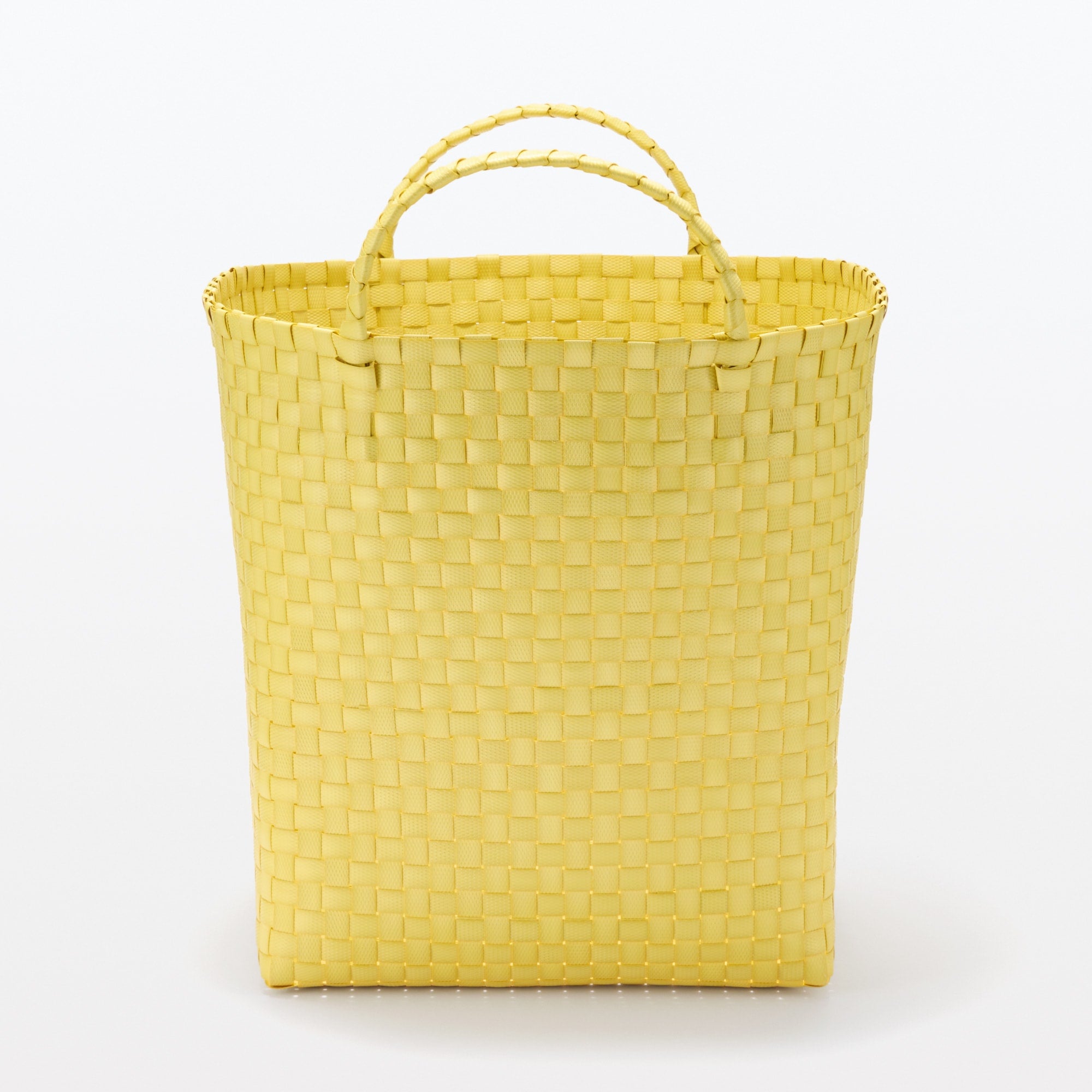  Recycled Polypropylene Strap Weave Basket - Yellow - Large (dia. 15.7 x H12.6)、mySite、sugarbowlscore