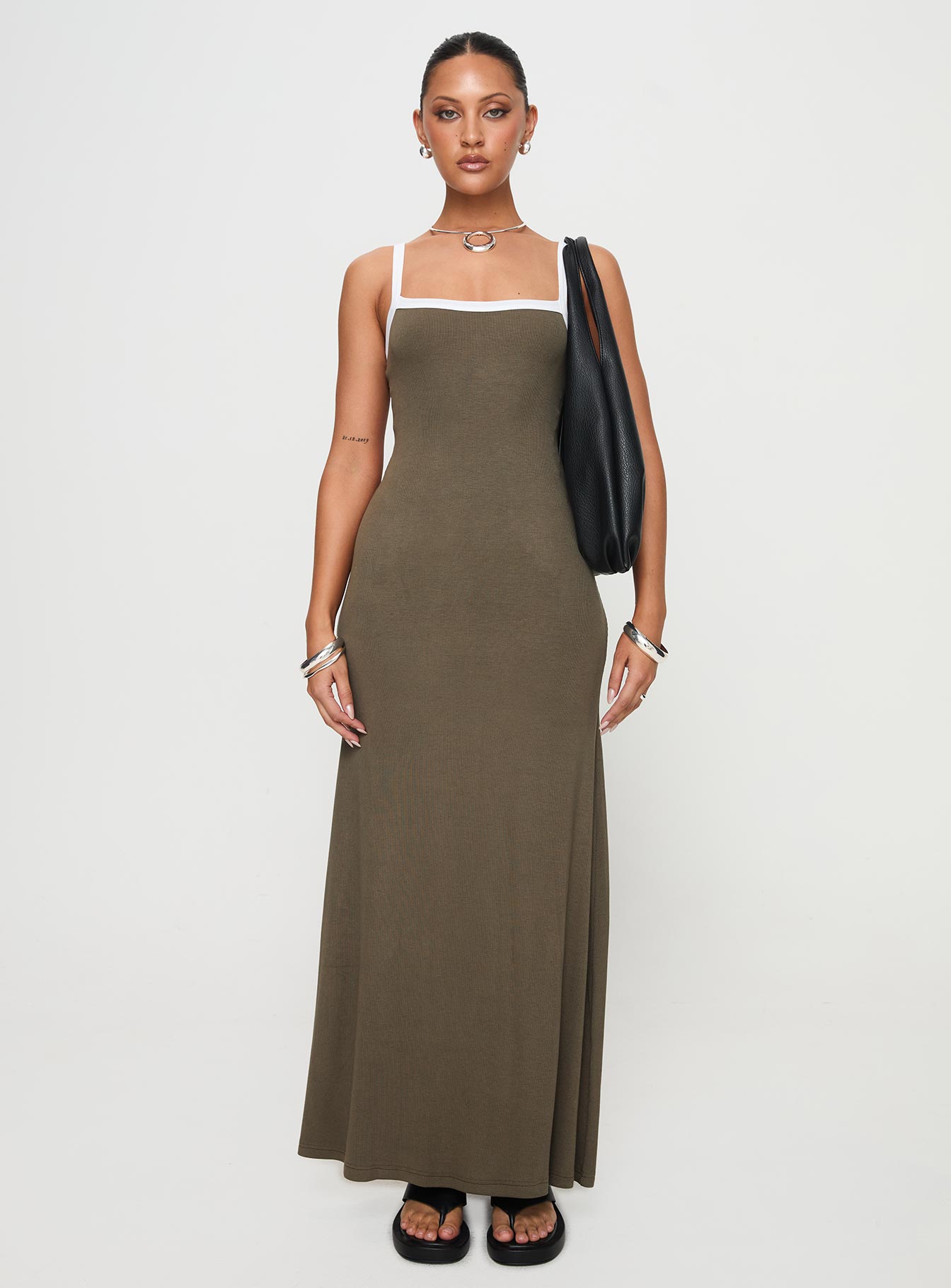 Austrina Maxi Dress Olive、mySite、solidvoid