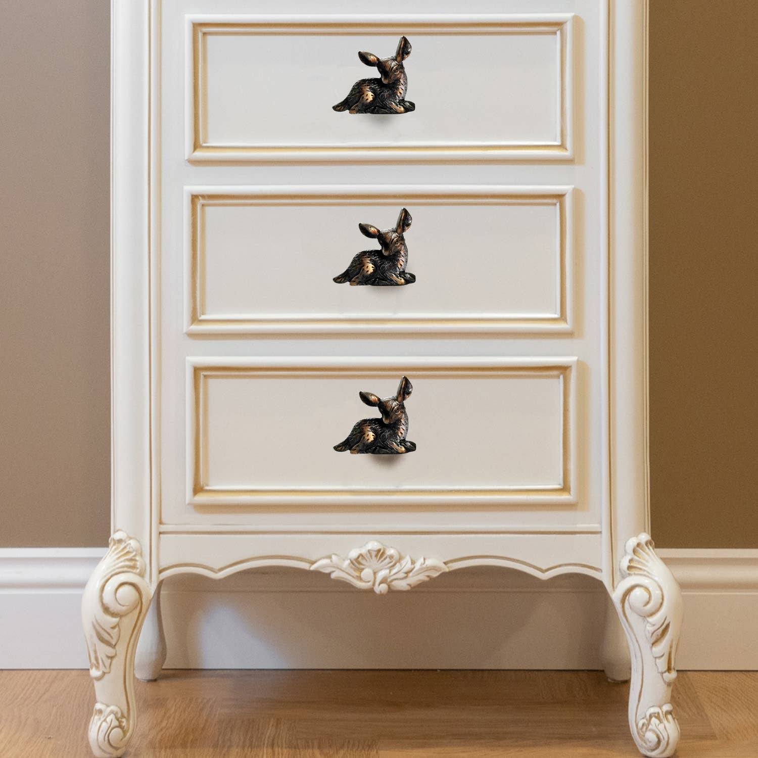 Deer Metal Drawer Pulls Knobs with Distressed Bronze Finish ( set of 6 )、mySite、g9winljtr