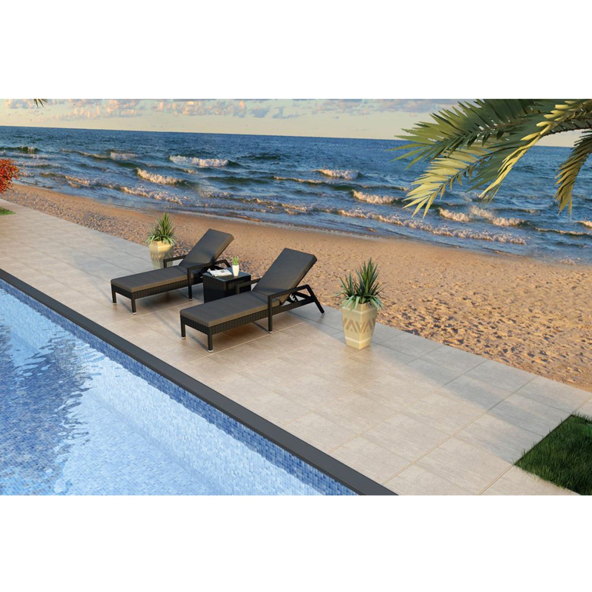 Urbana 3 Piece Reclining Chaise Lounge Set、mySite、neckold