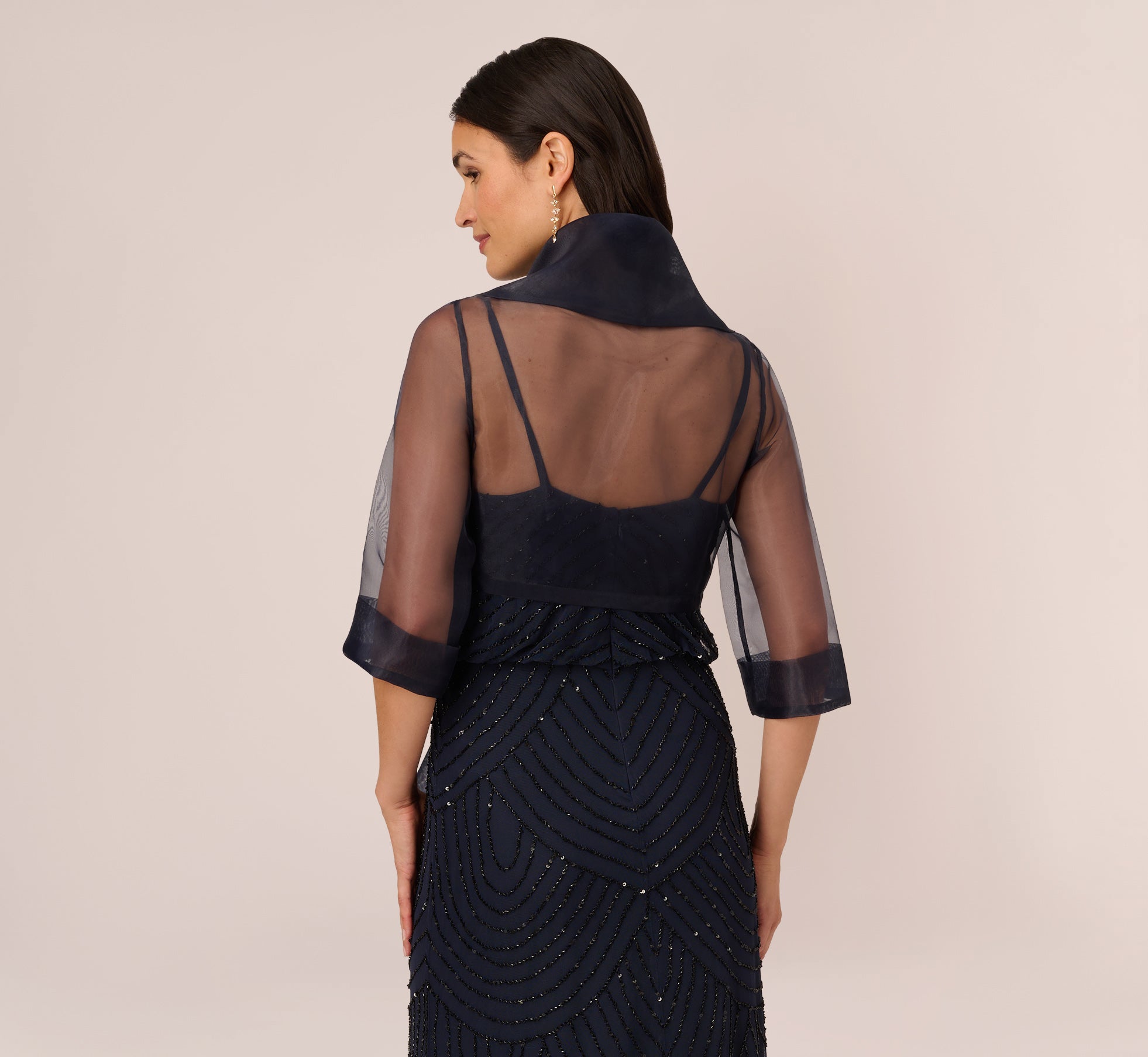 Organza Wrap Jacket With Short Sleeves In Midnight、mySite、solidvoid