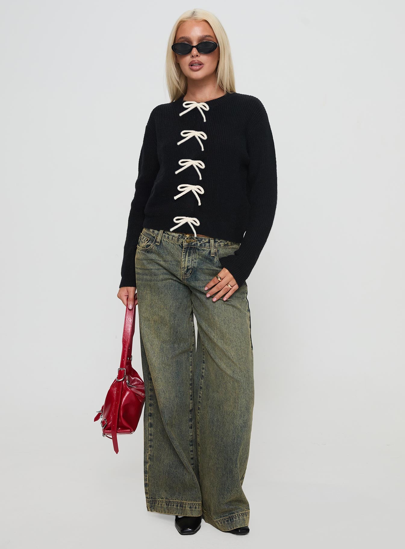 Rosalee Cardigan Black / White、mySite、solidvoid