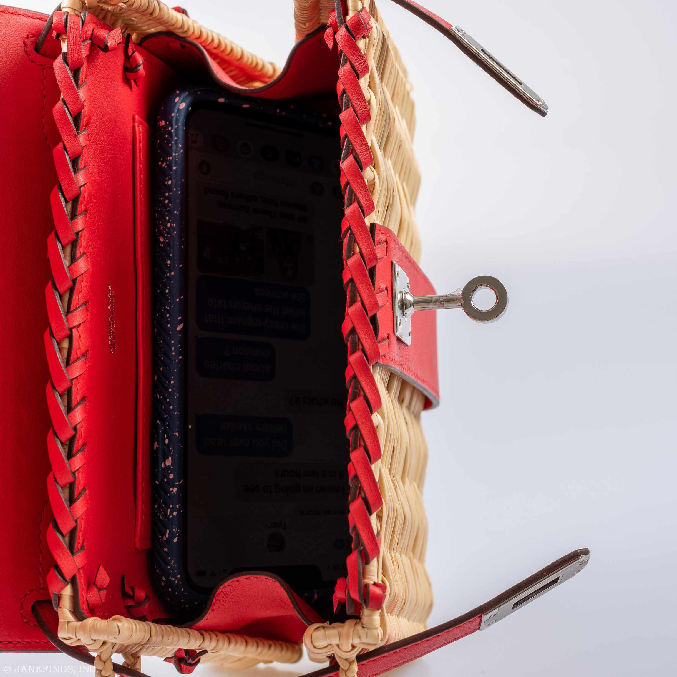 Hermès Mini Picnic Kelly 20 Rouge de Coeur Swift and Osier Wicker Palladium Hardware、mySite、garminoutage.com