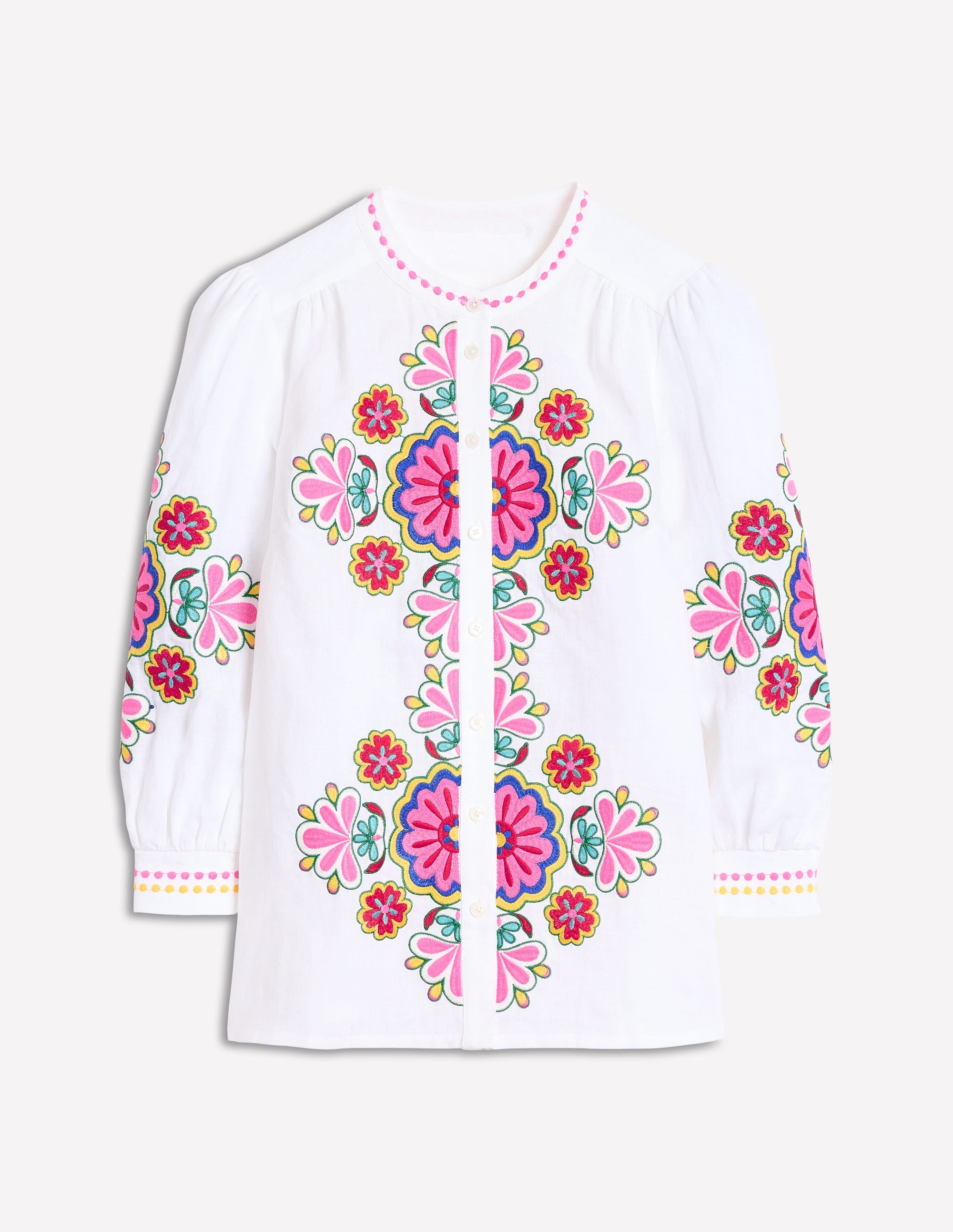 Alicia Linen Top-White, Floral Embroidery、mySite、ashleygrahame
