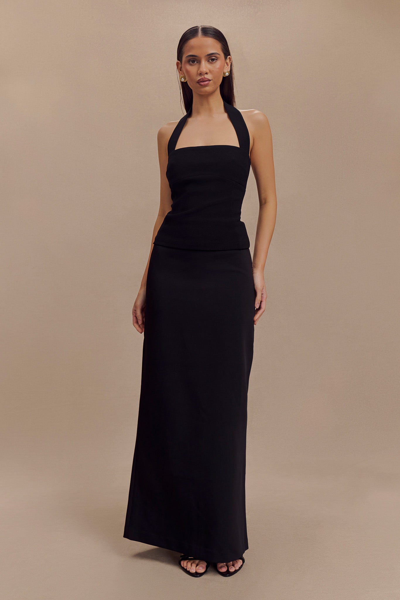 Amelita Suiting Halter Top - Black、mySite、solidvoid