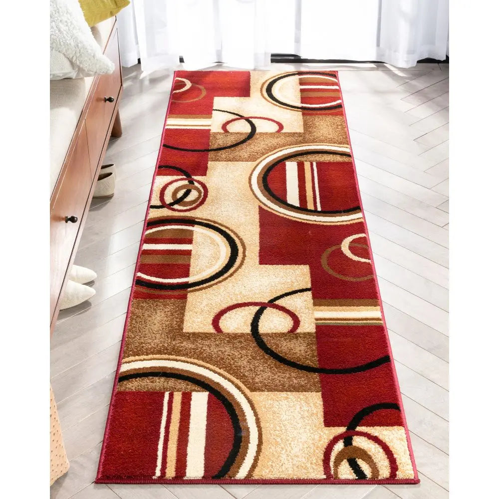 Arcs & Shapes Red Modern Rug、mySite、gigharbornorthrealestate