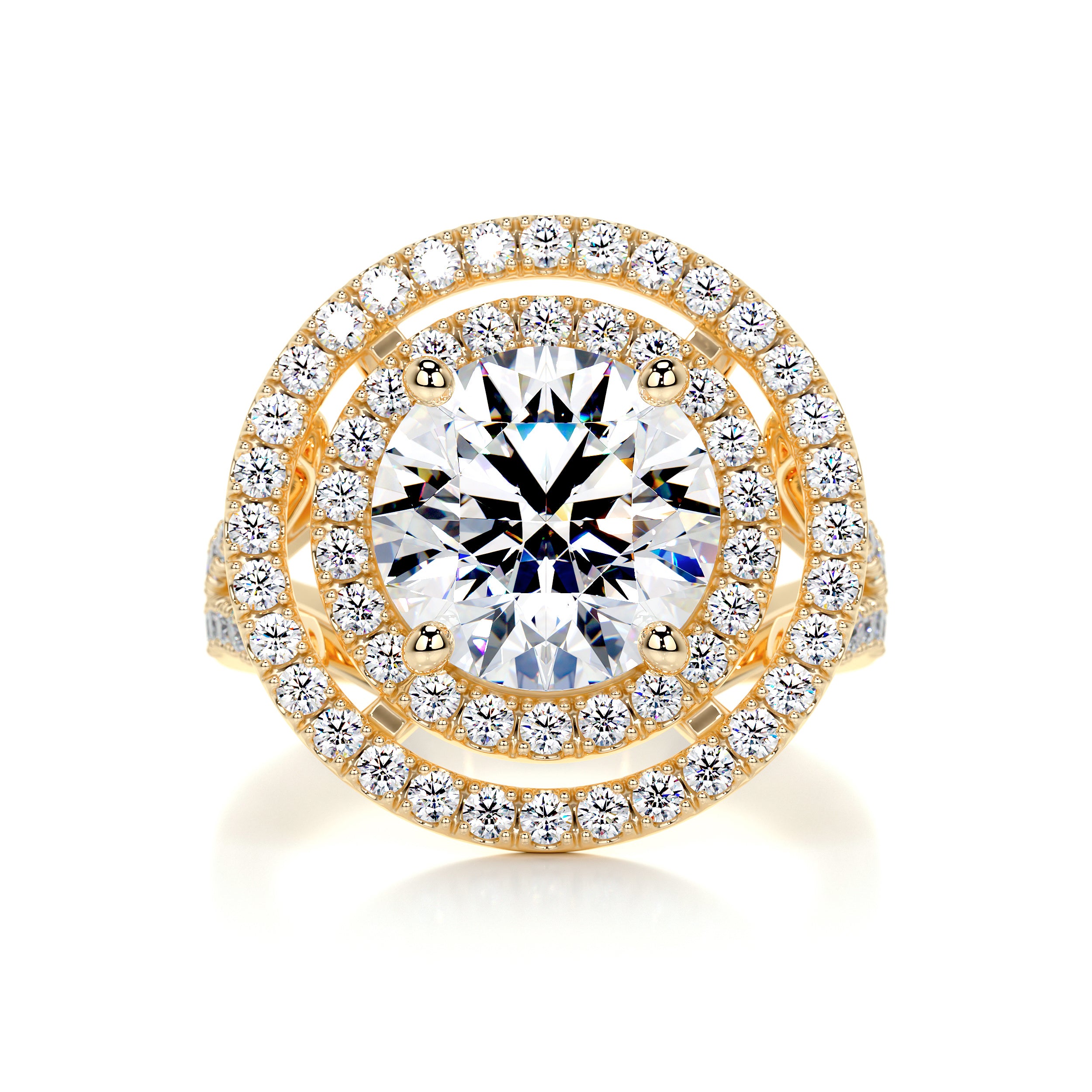 Naomi Moissanite & Diamond Ring -18K Yellow Gold、mySite、hinf8tx79