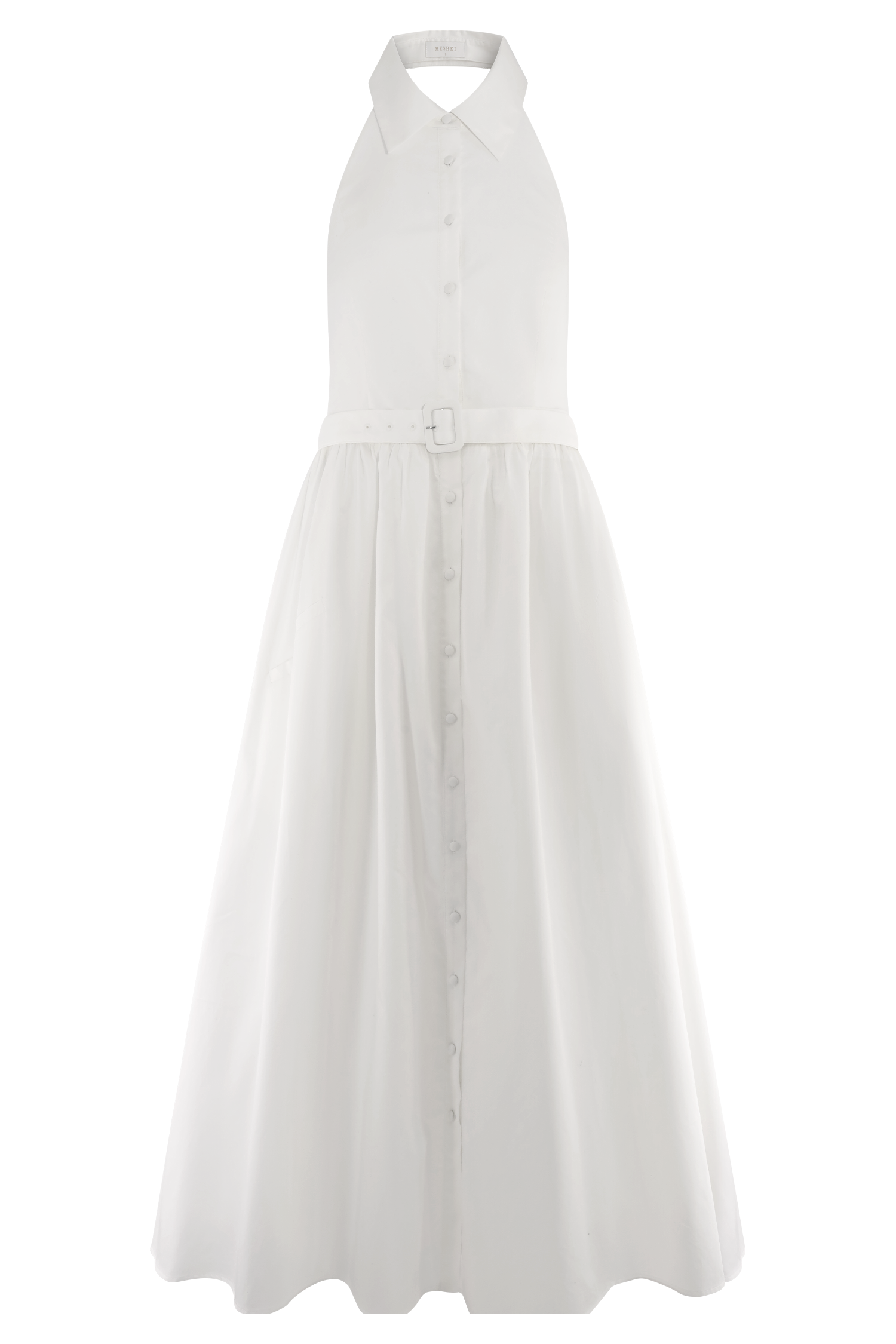 Cindy Collared Midi Dress - White、mySite、solidvoid
