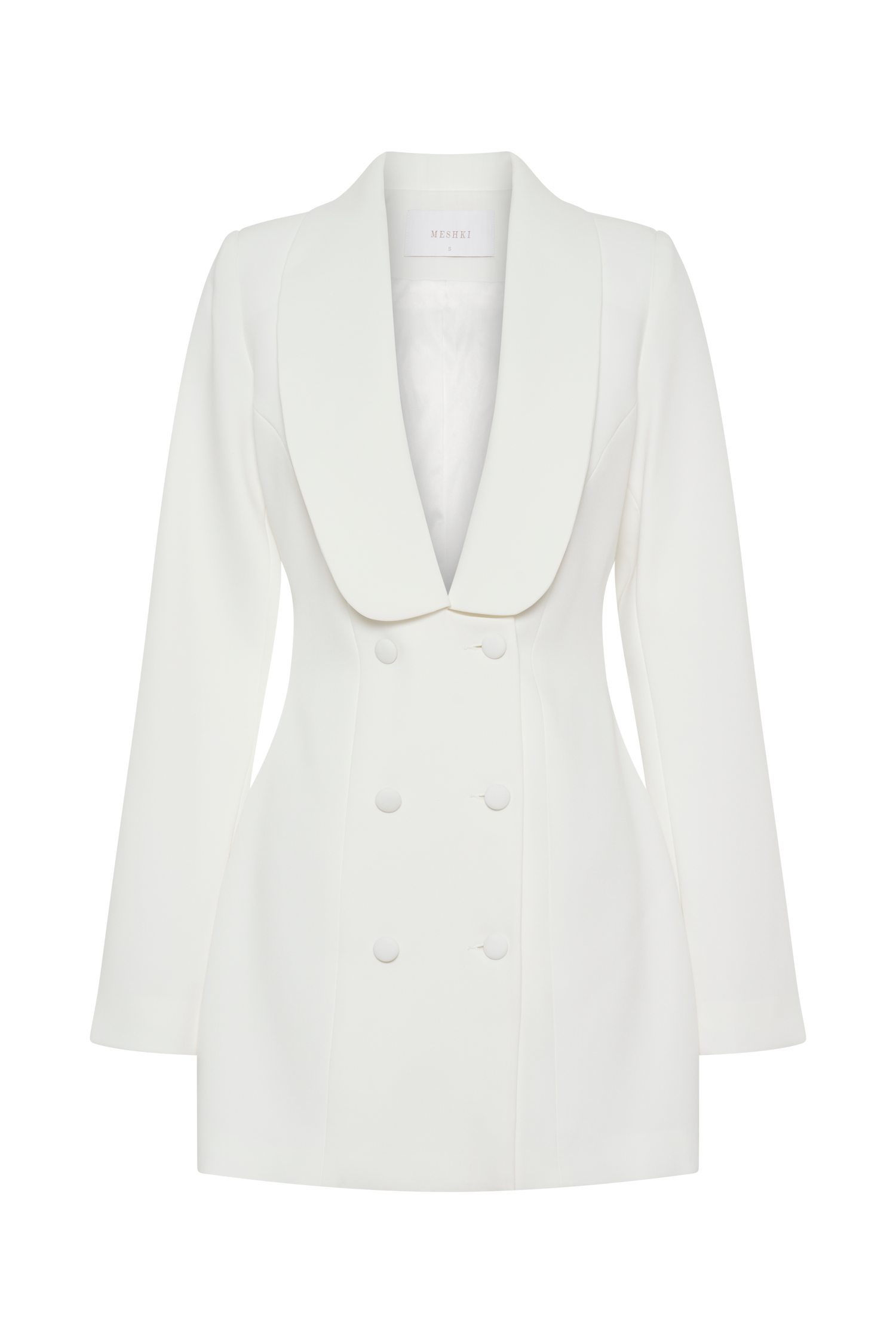Trinity Crepe Blazer Dress - White、mySite、solidvoid