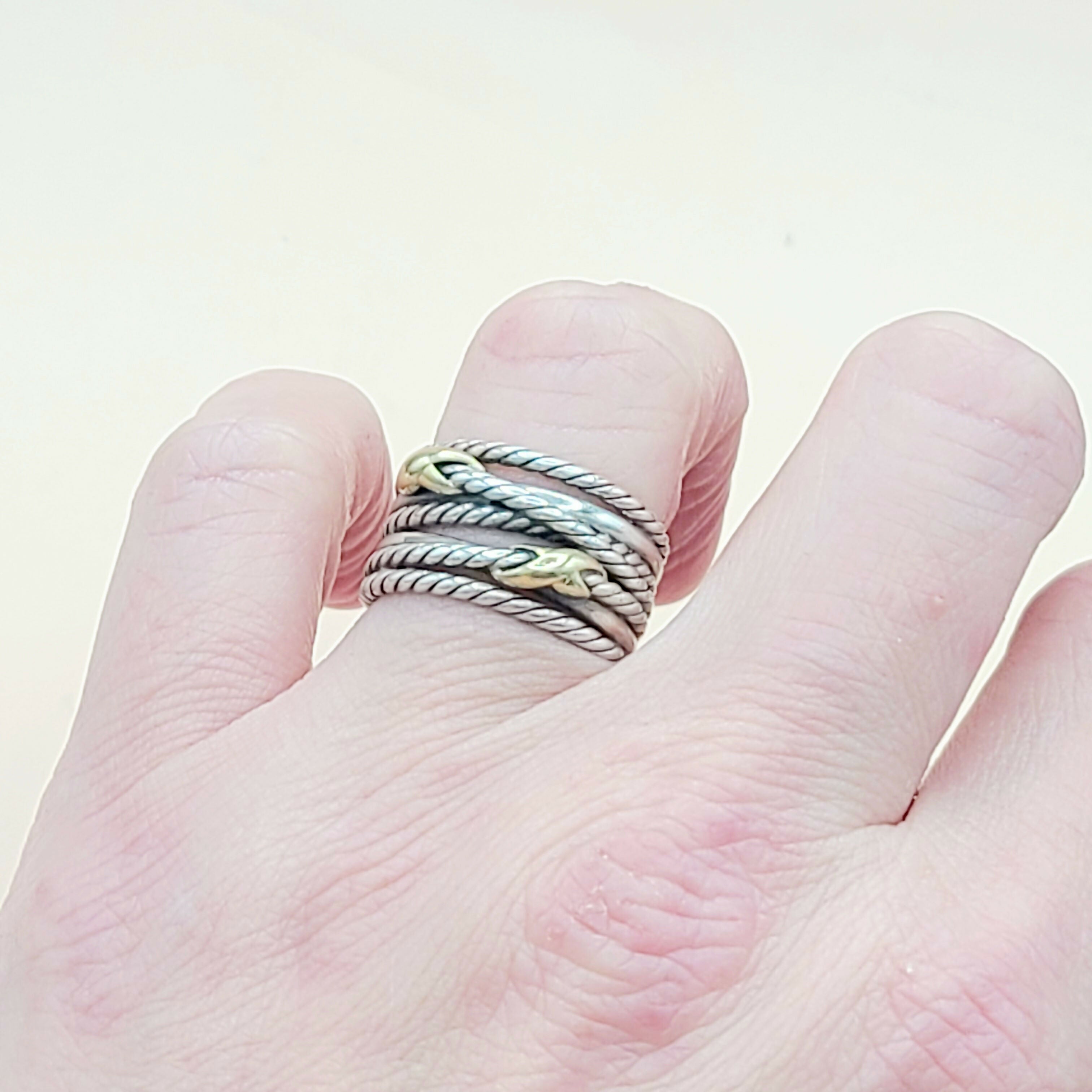 David Yurman Double X Crossover Ring 18K Gold、mySite、hinf8tx79