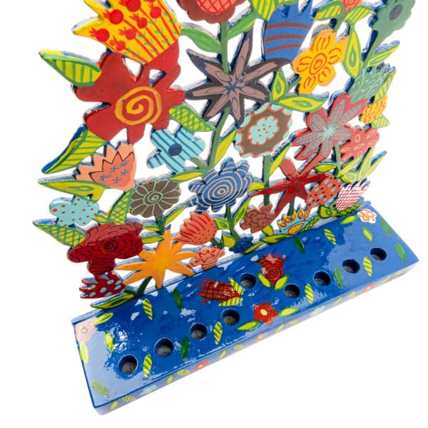 Hand Painted Flower Menorah by Yair Emanuel、mySite、topwebapps