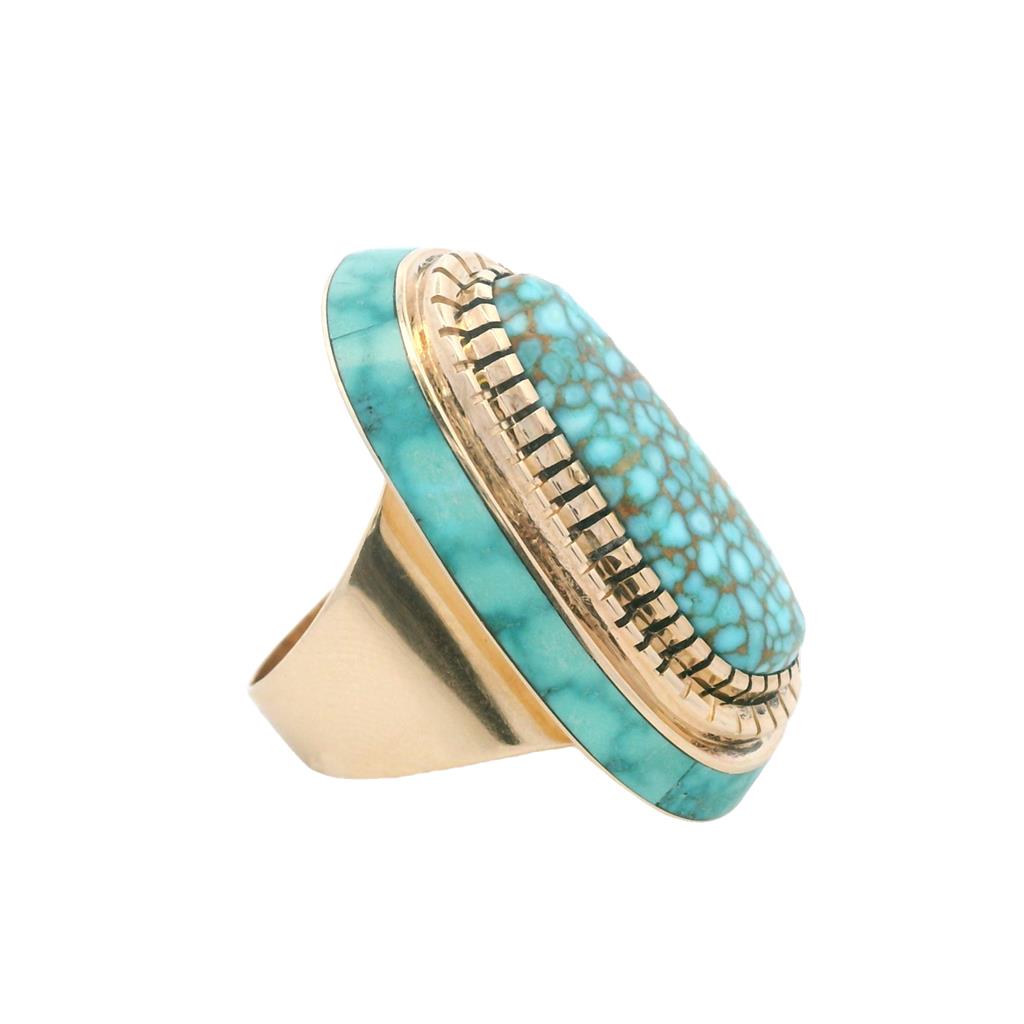 Estate 14K Yellow Gold Don Juan of New Mexico Turquoise Ring、mySite、botmansion