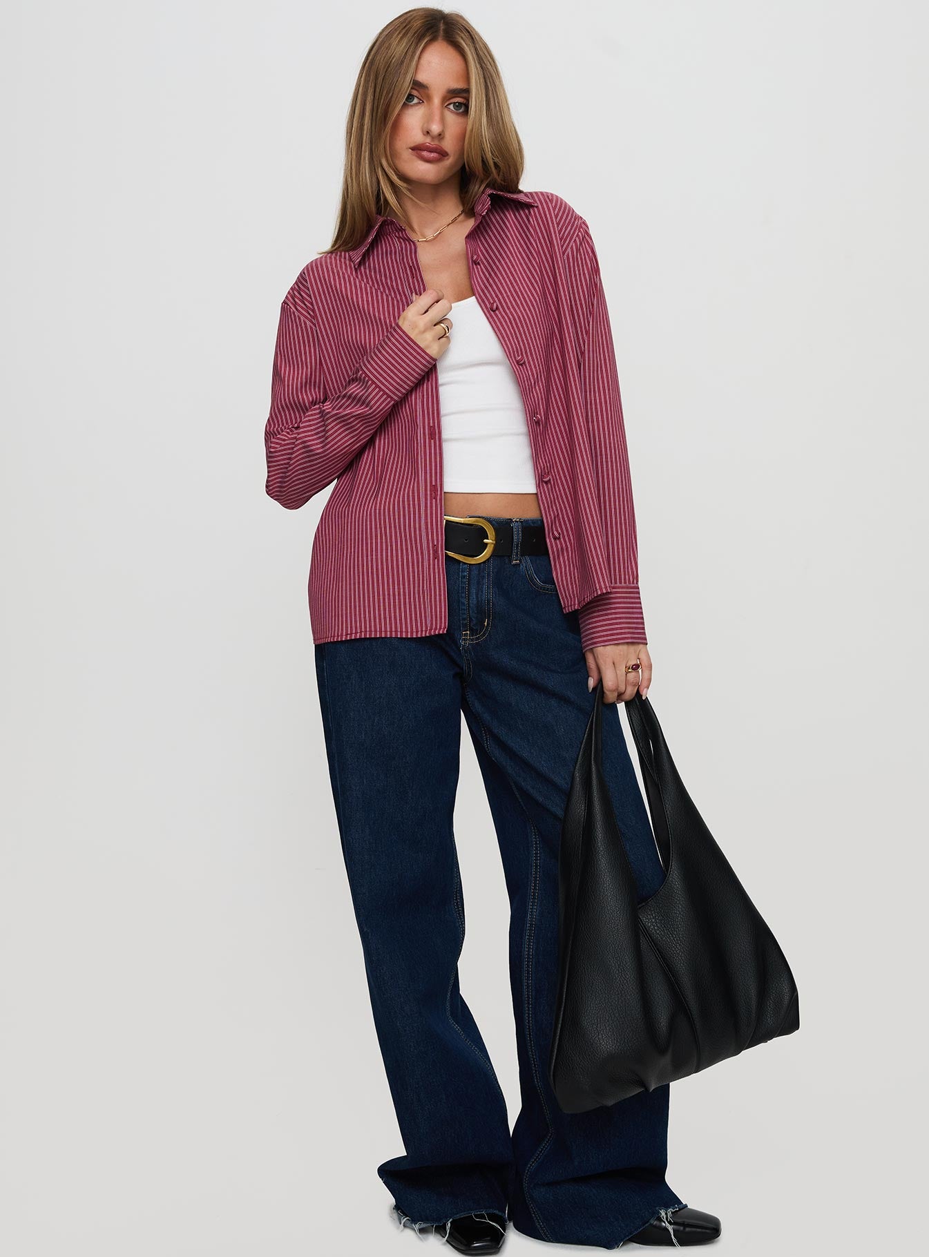 Mandisa Long Sleeve Top Red Stripe、mySite、solidvoid