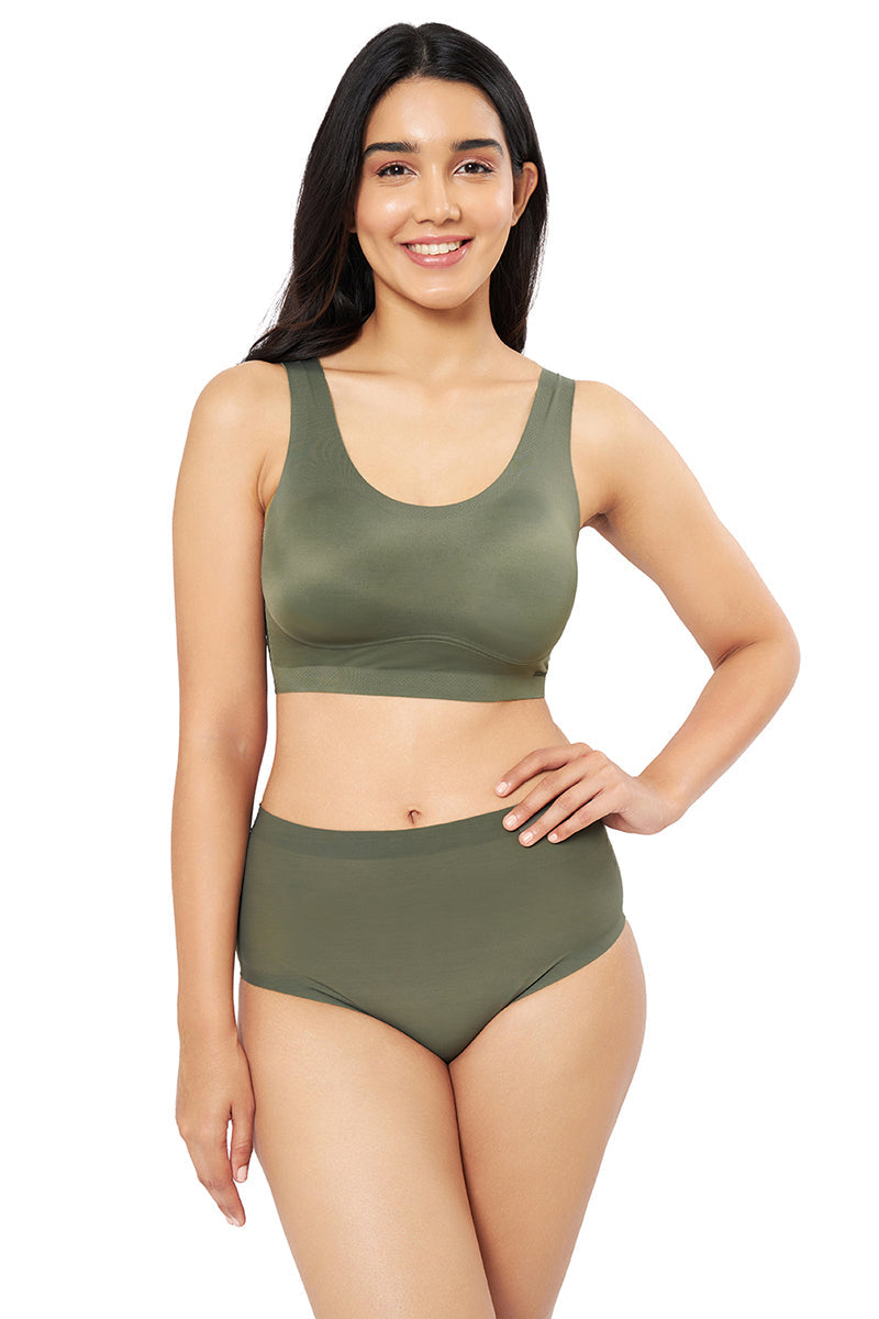  Vanish Solid High Rise Brief Seamless Panty - Slate Green、mySite、justintrudeaud