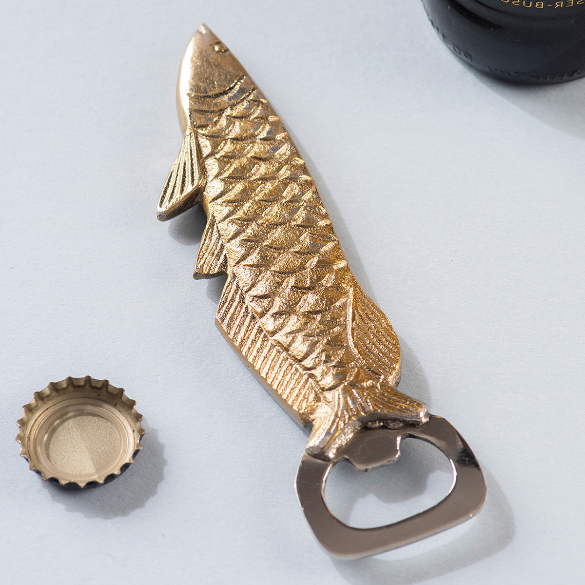 Stainless Steel Bottle Opener | Fish Shape | Gold、mySite、camillekostekn